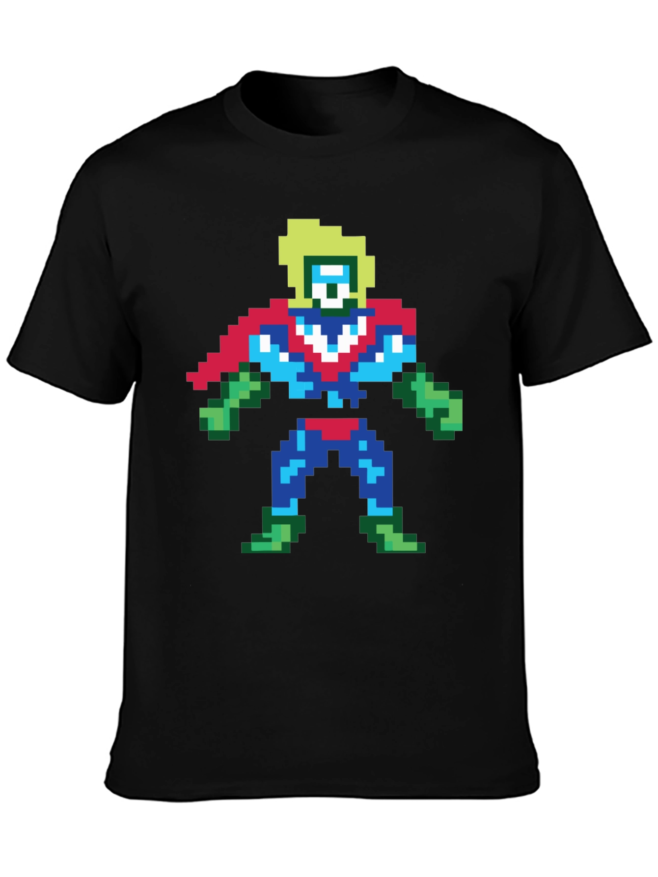 Pixel Superhero Black T-Shirt