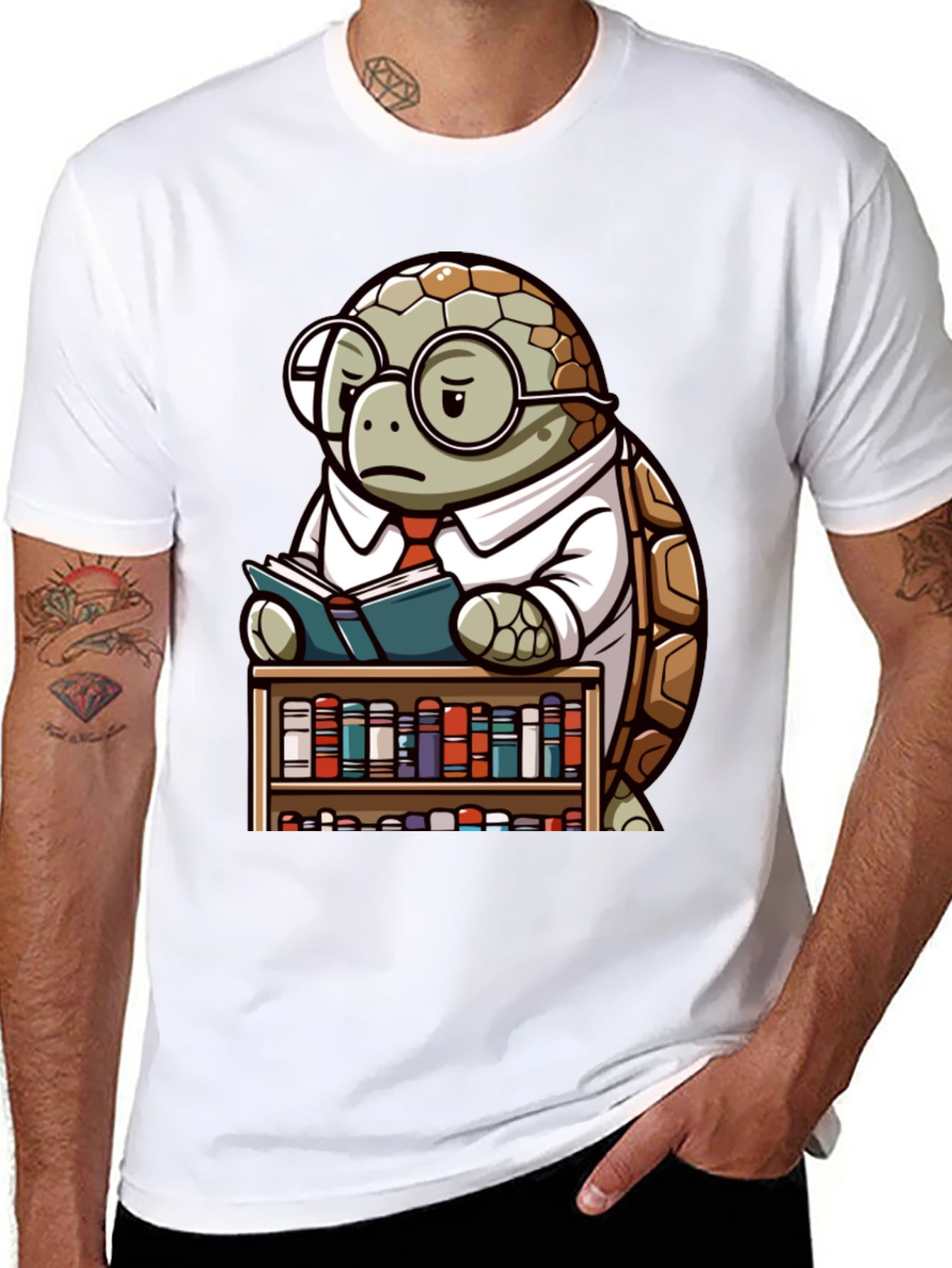 Smart Turtle Graphic T-Shirt - Book Lover Tee