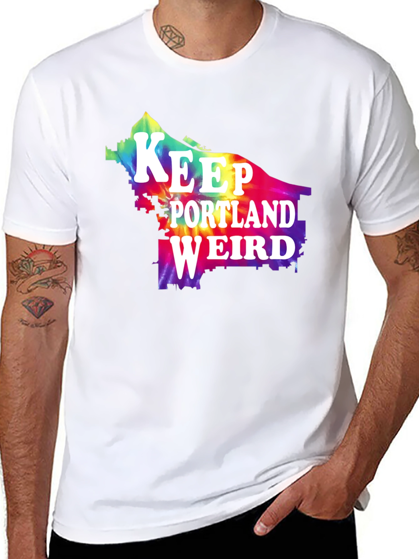 Keep Portland Weird Tie Dye Graphic Tee