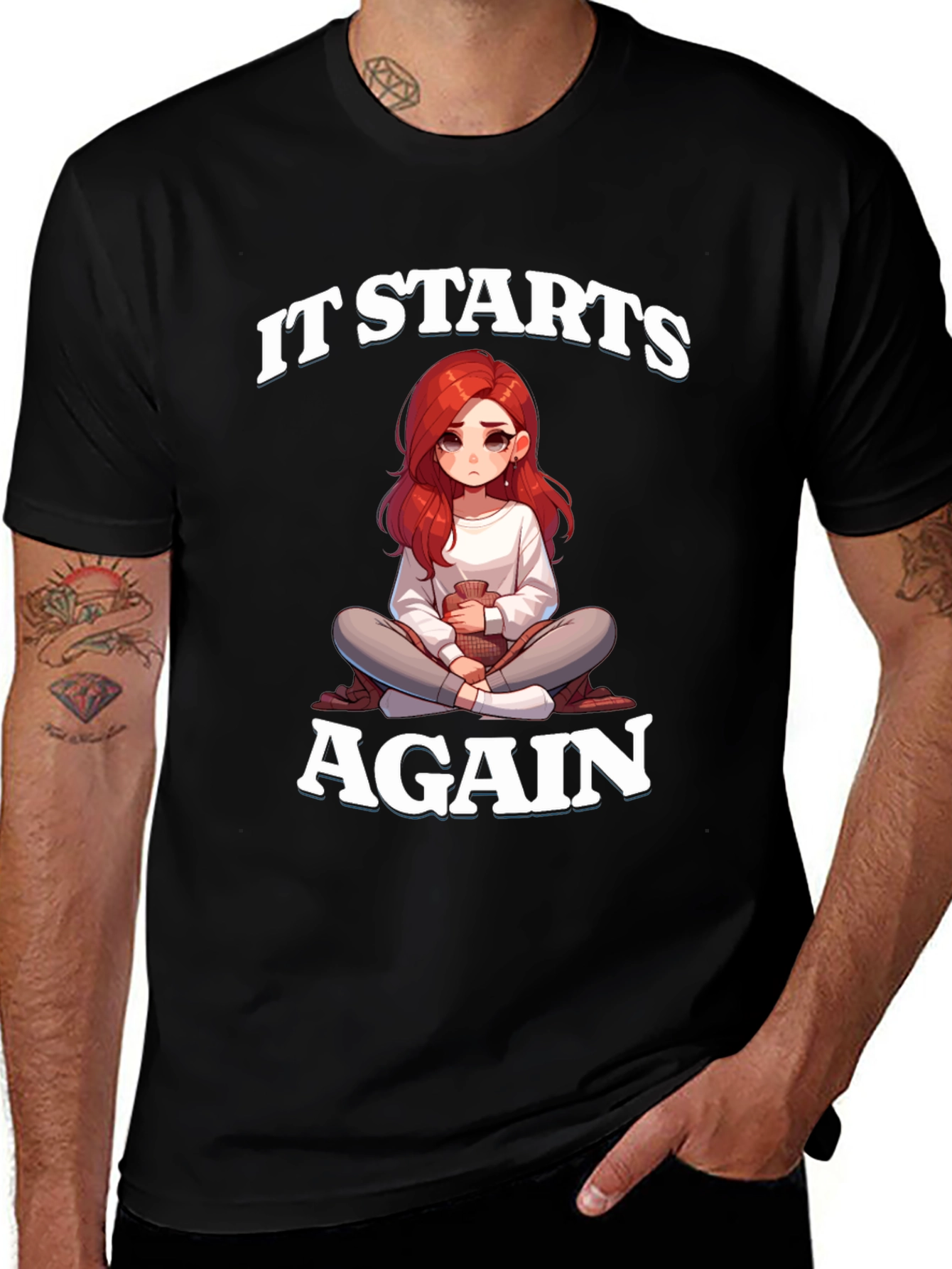 It Starts Again Graphic Tee - Black Casual T-Shirt