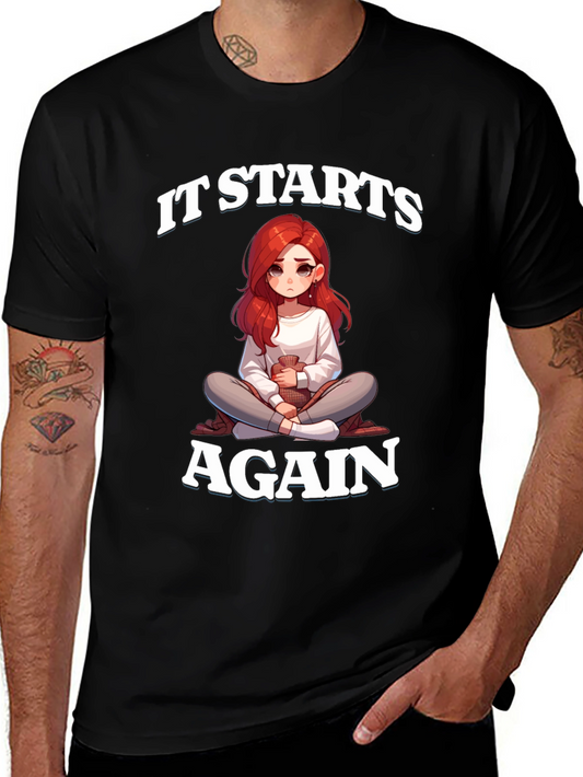It Starts Again Graphic Tee - Black Casual T-Shirt