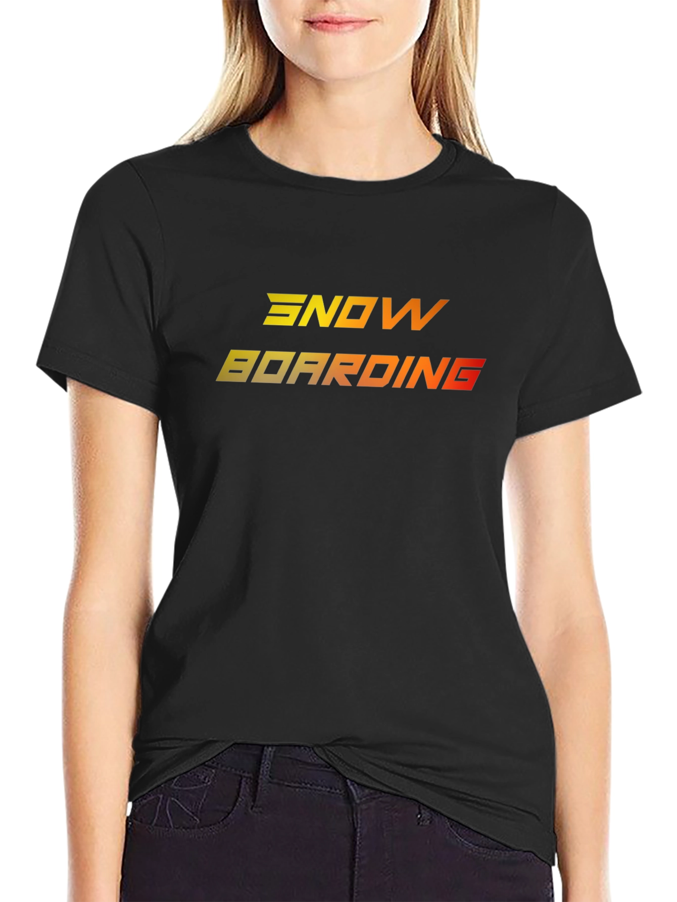 Snowboarding Tee - Gradient Design Black T-Shirt