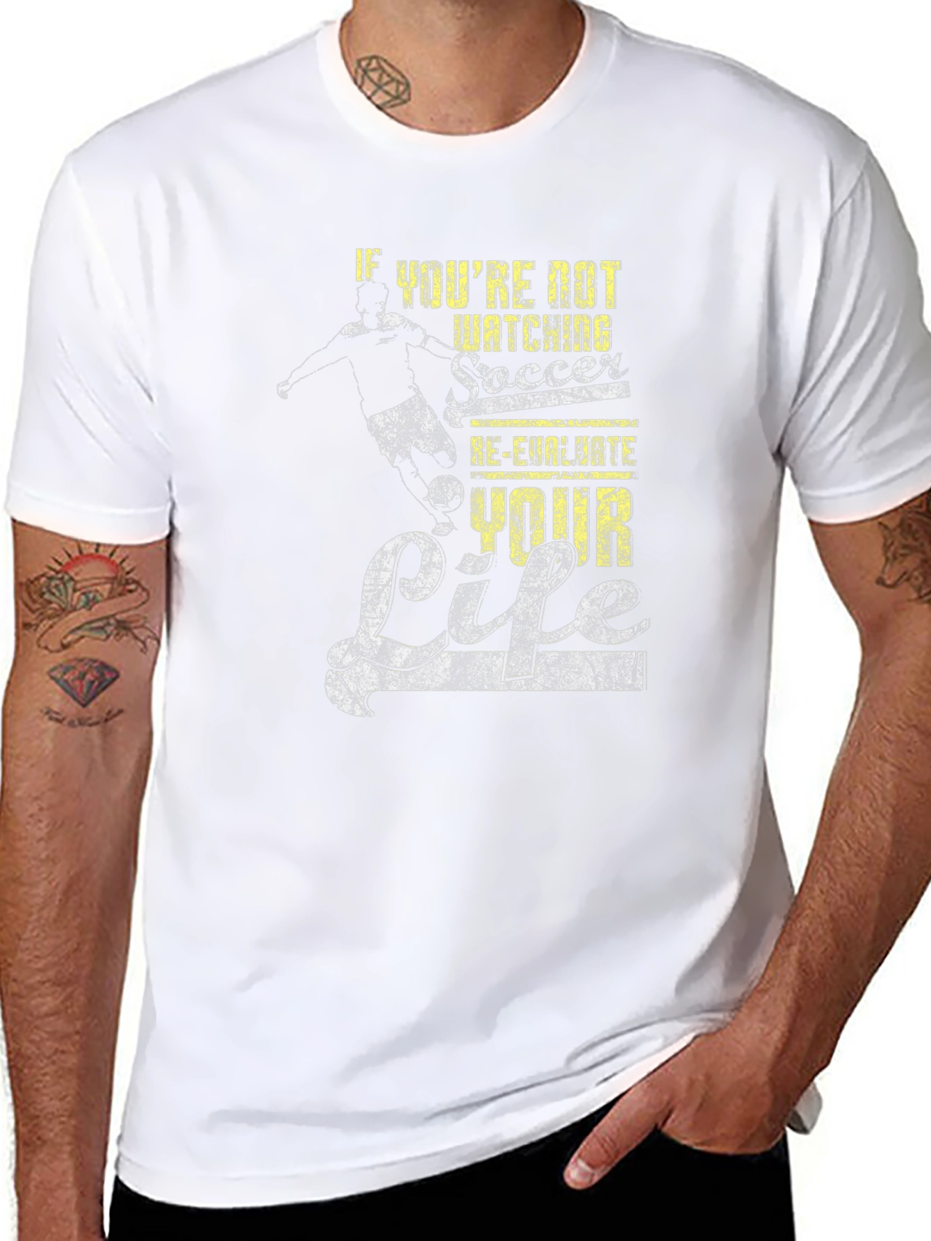 Soccer Fan Graphic T-Shirt - Re-Evaluate Your Life