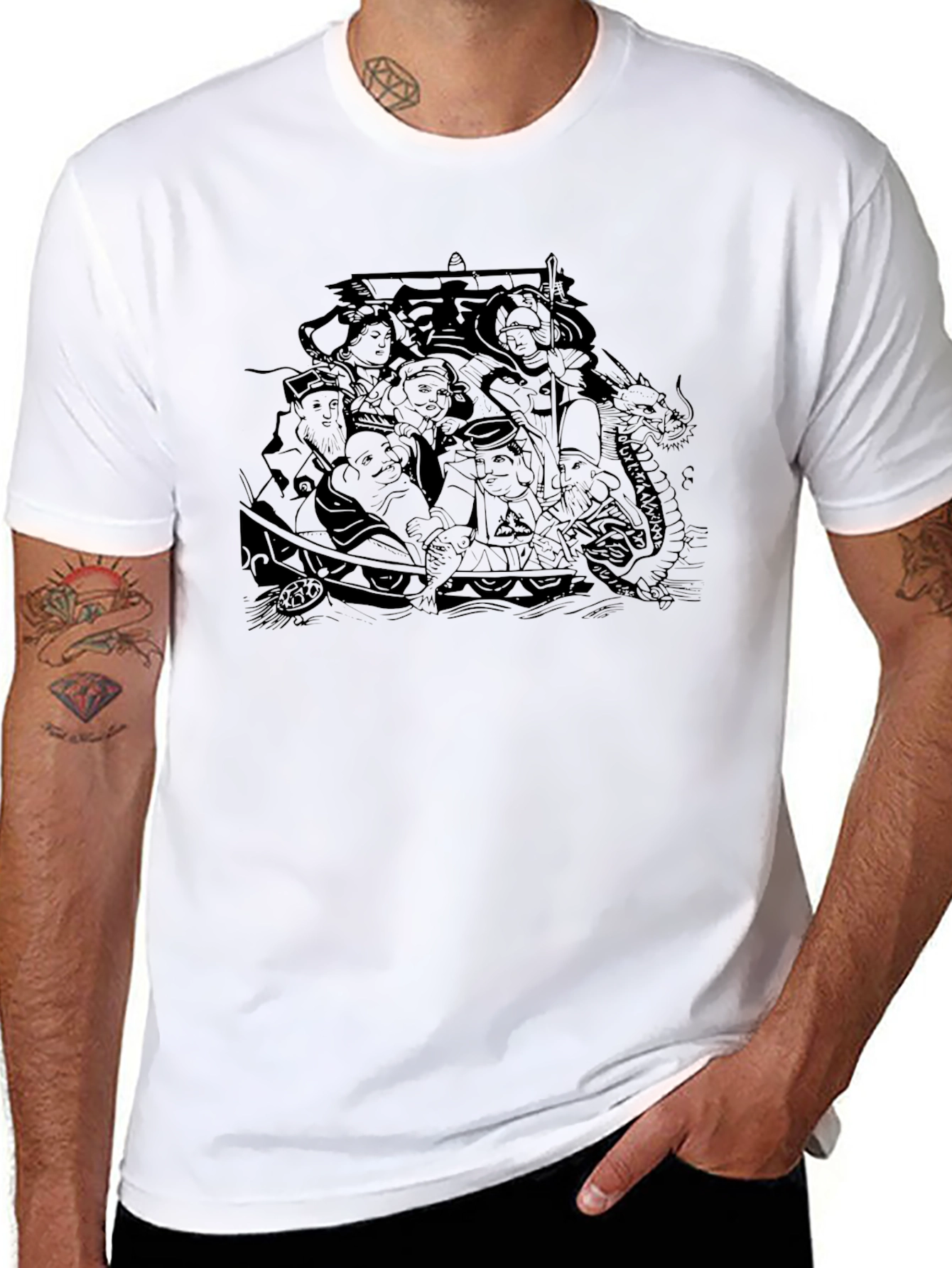 Black Graphic Tee - Cultural Gathering Design