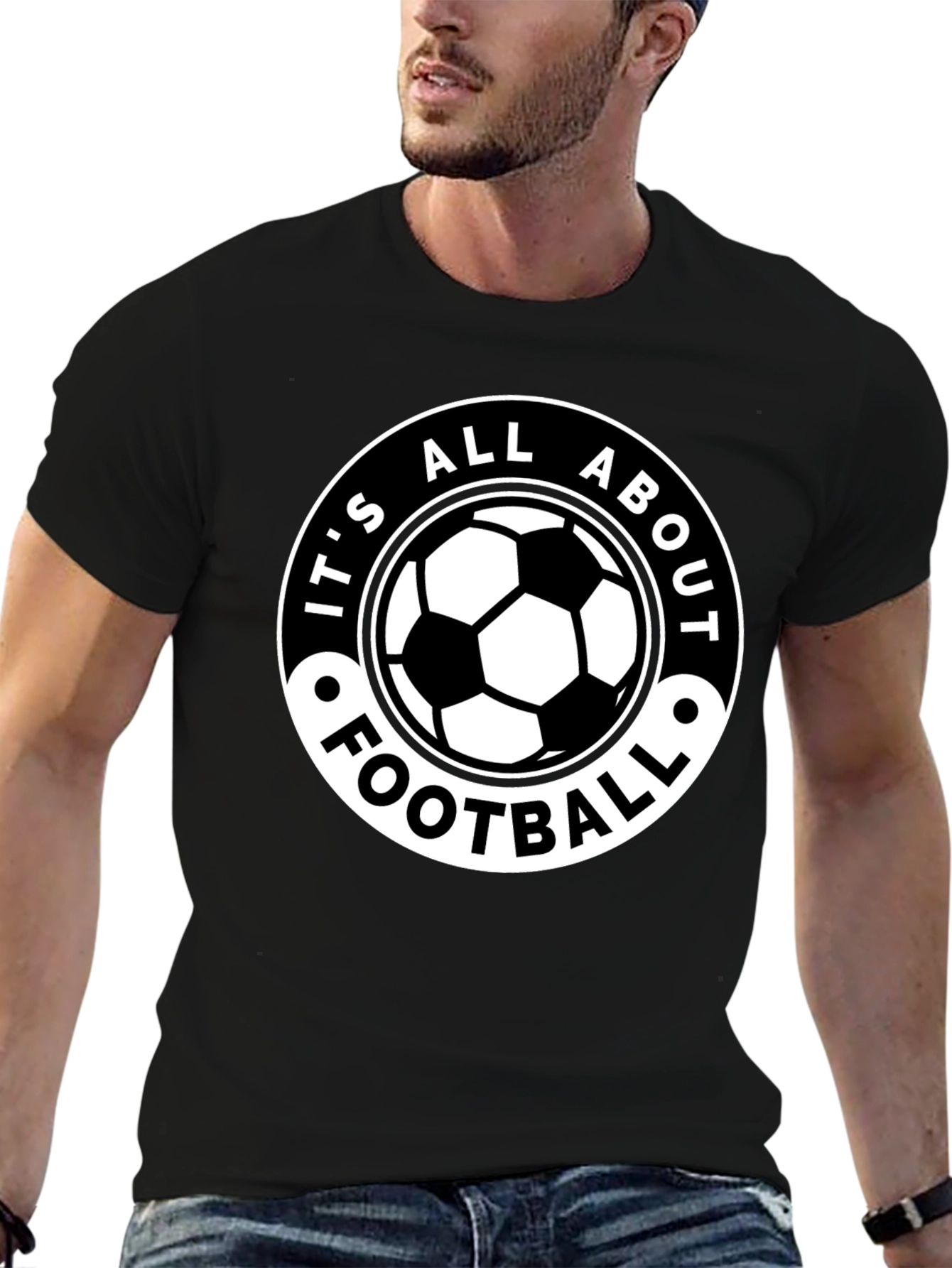 Its All About Football Black T-Shirt