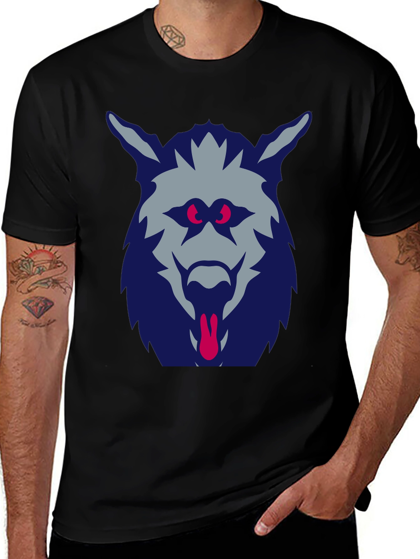 Wolf Graphic T-Shirt - Mens Black Tee