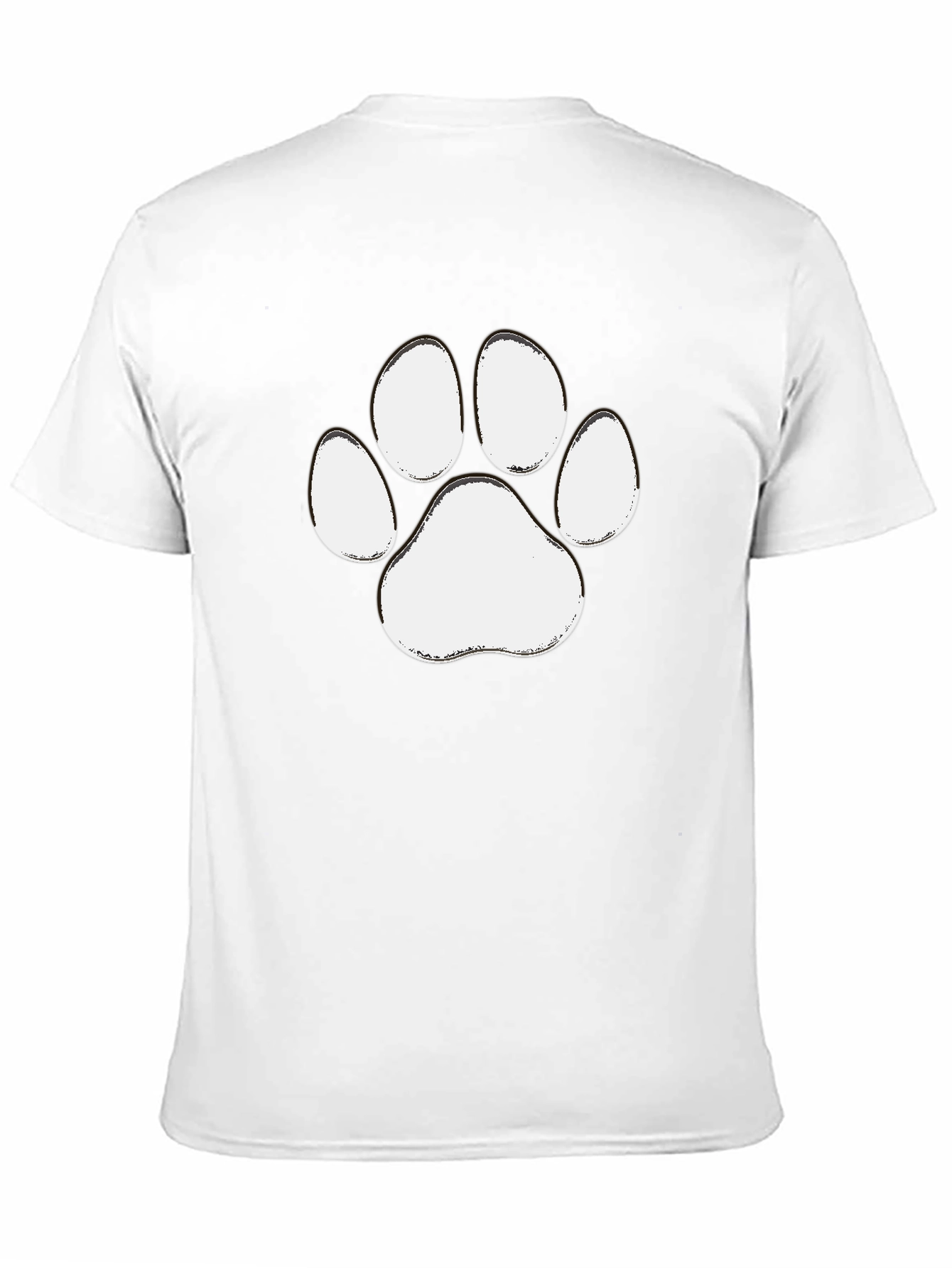 Paw Print Graphic Tee - Casual Black T-Shirt