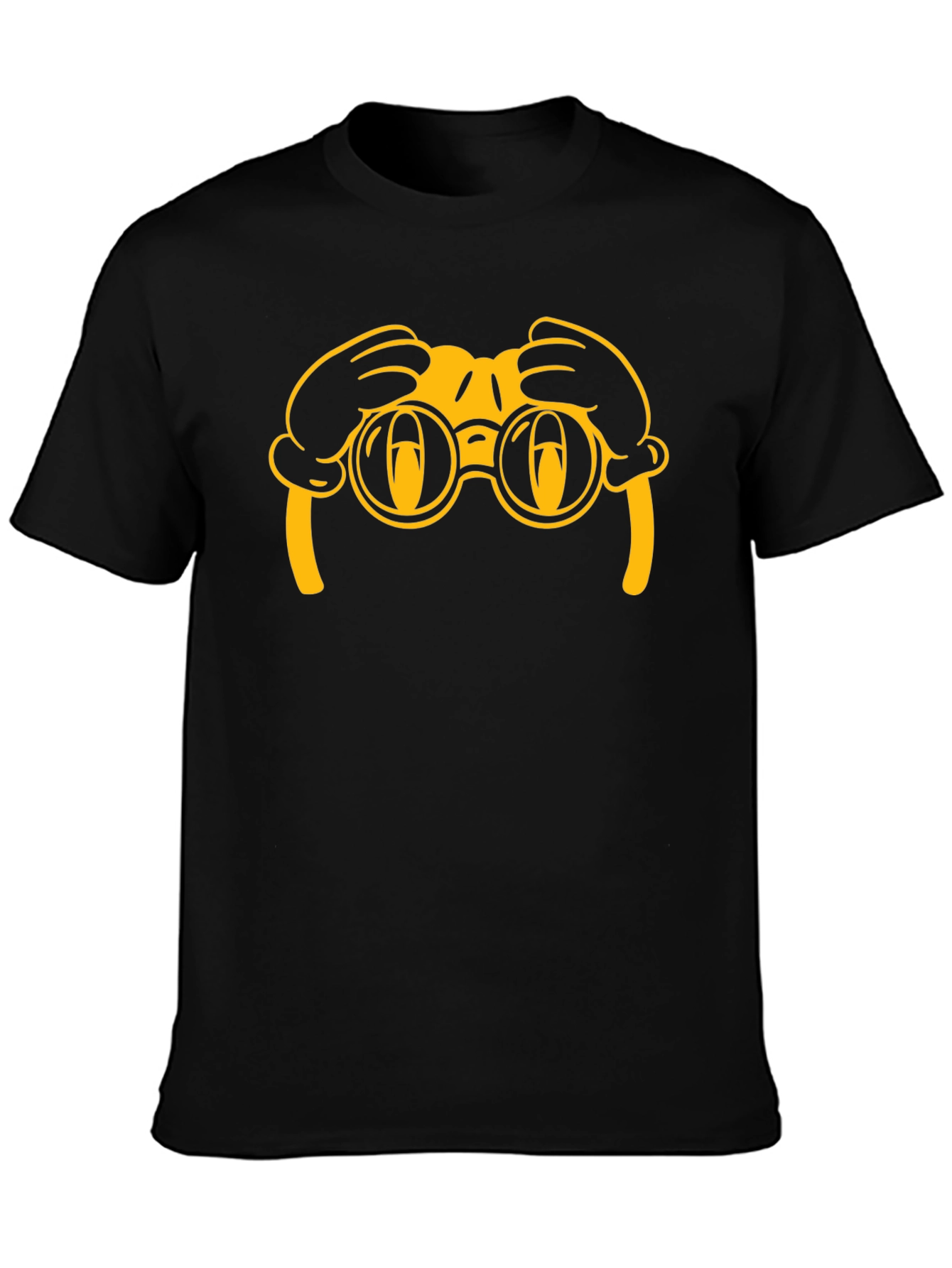 Cartoon Binoculars Black T-Shirt