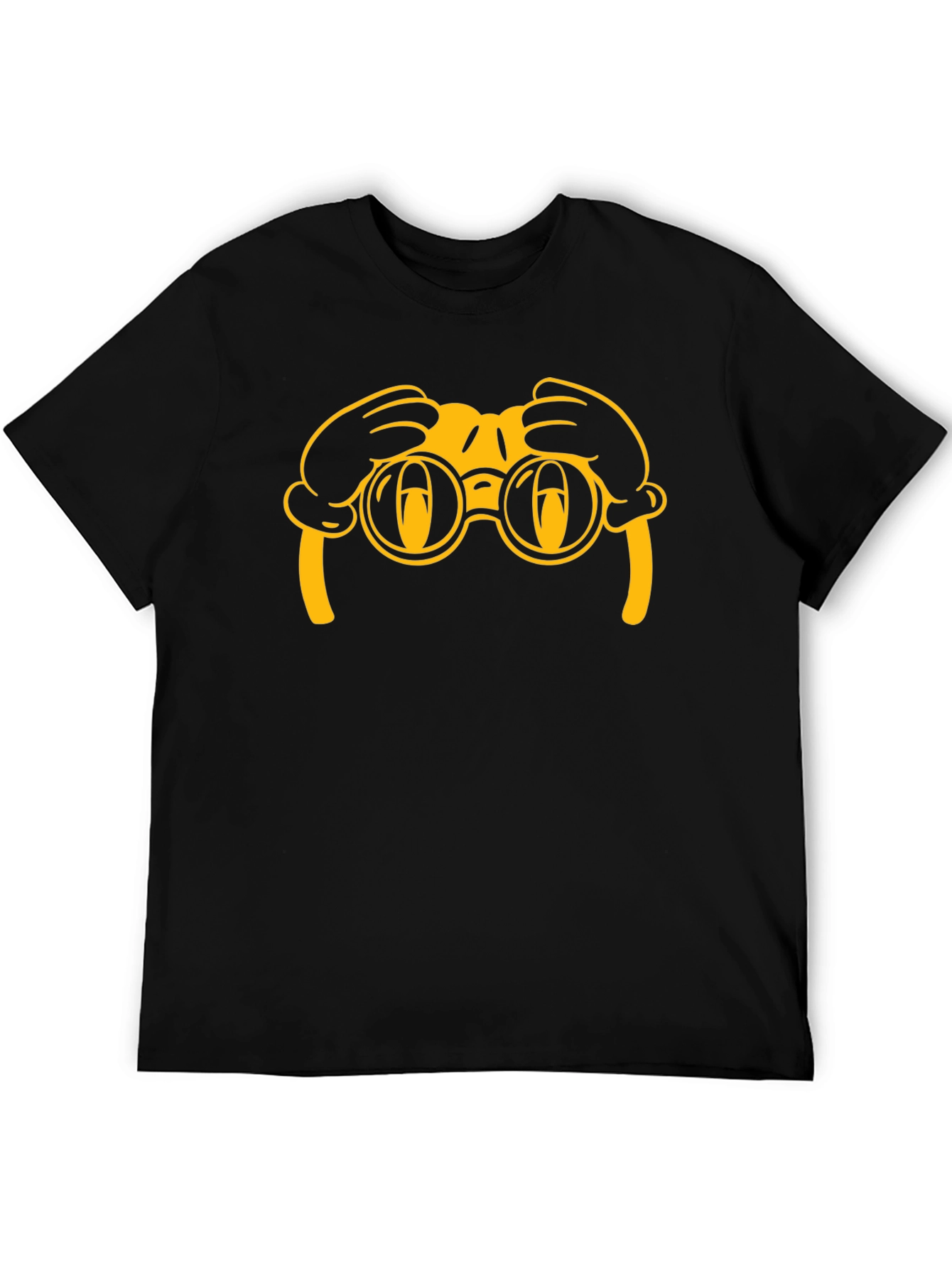 Cartoon Binoculars Black T-Shirt