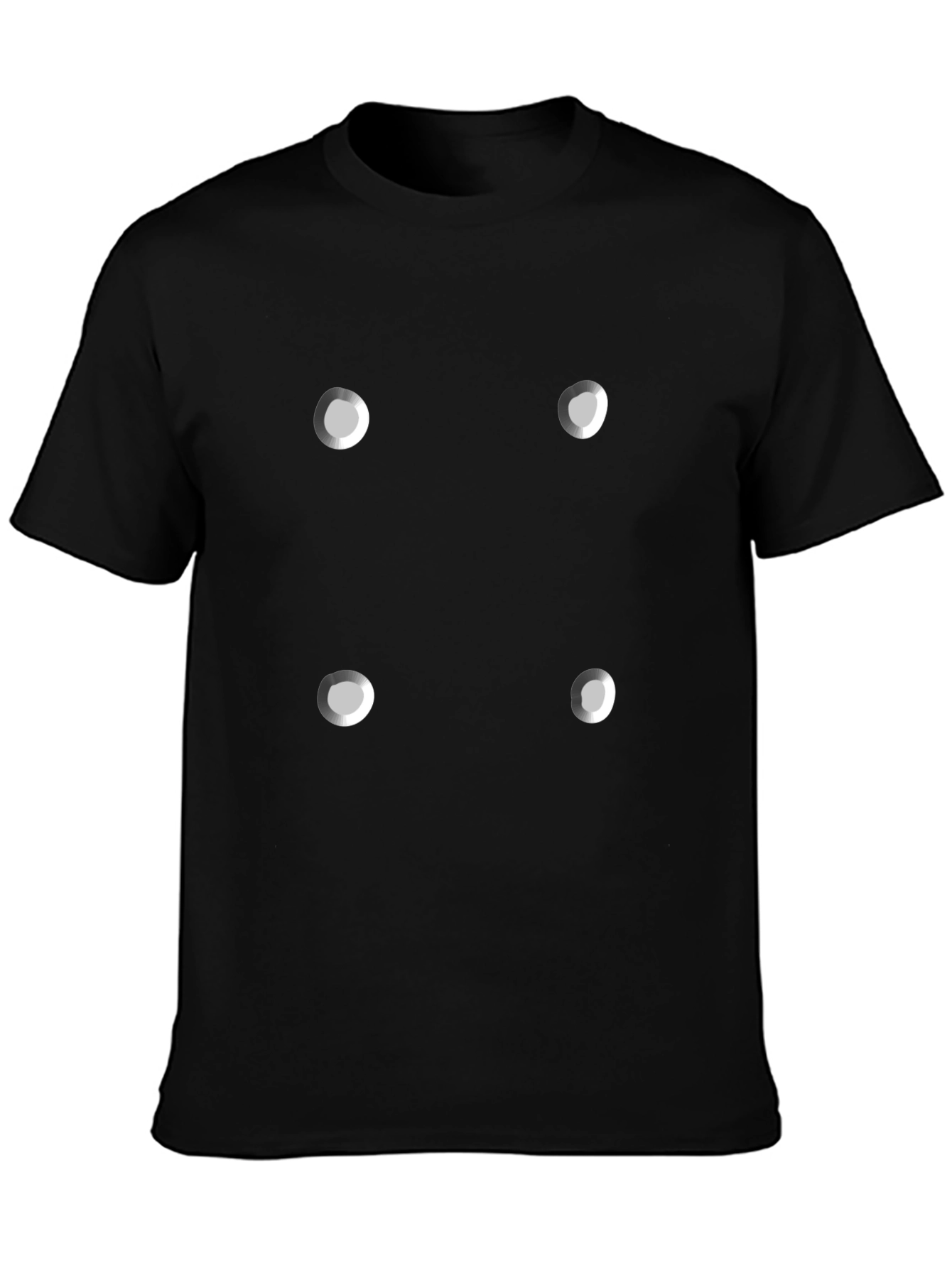 Black T-Shirt with 4 Shiny Round Accents
