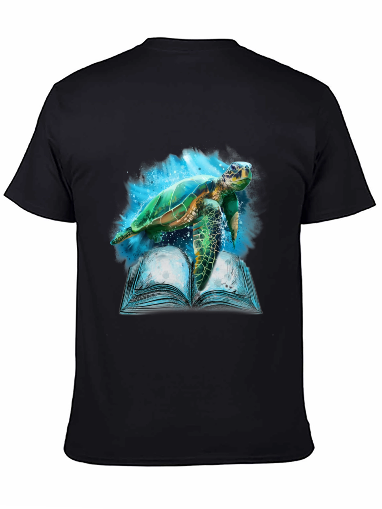 Sea Turtle Book Black T-Shirt