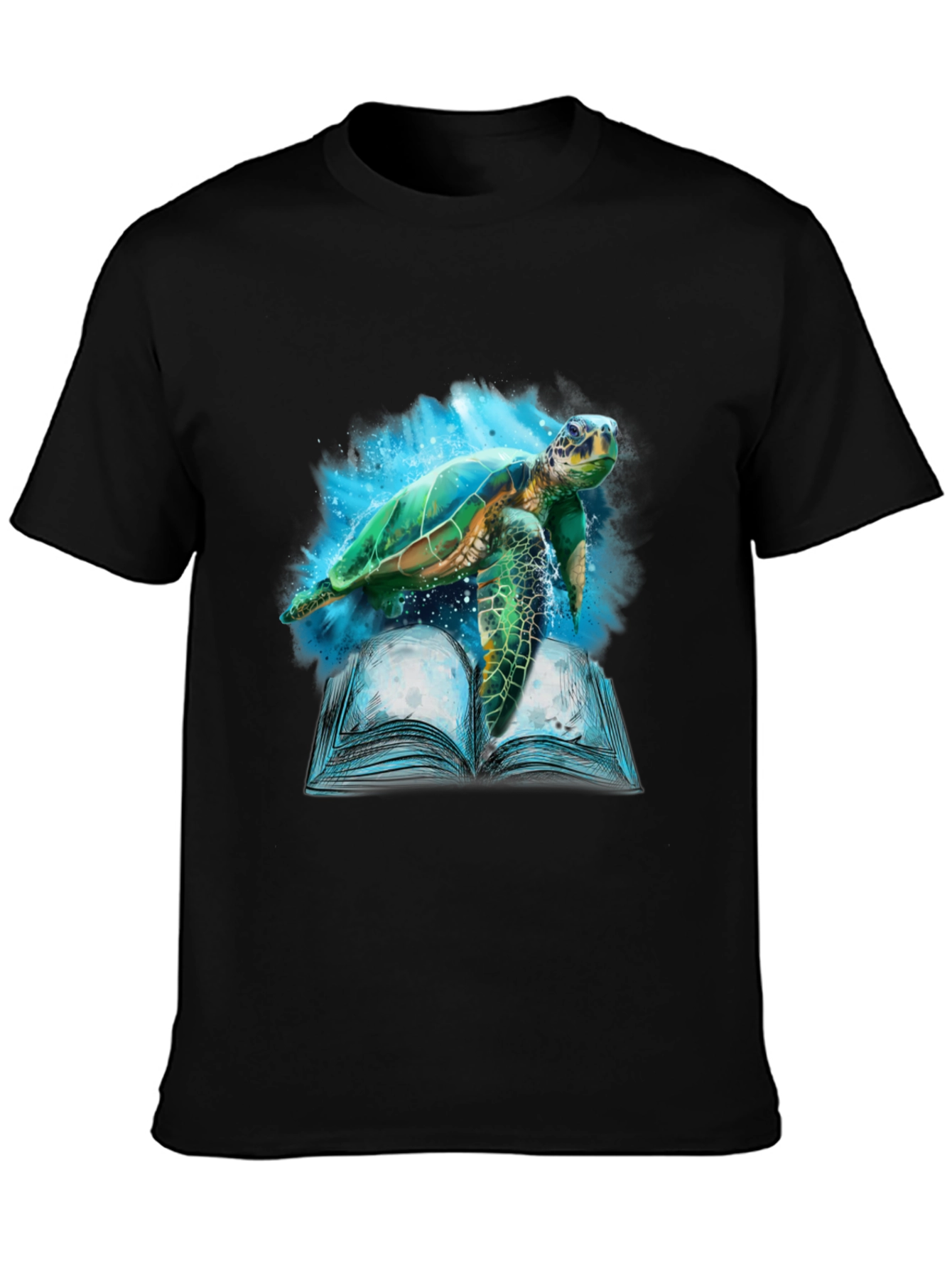 Sea Turtle Book Black T-Shirt