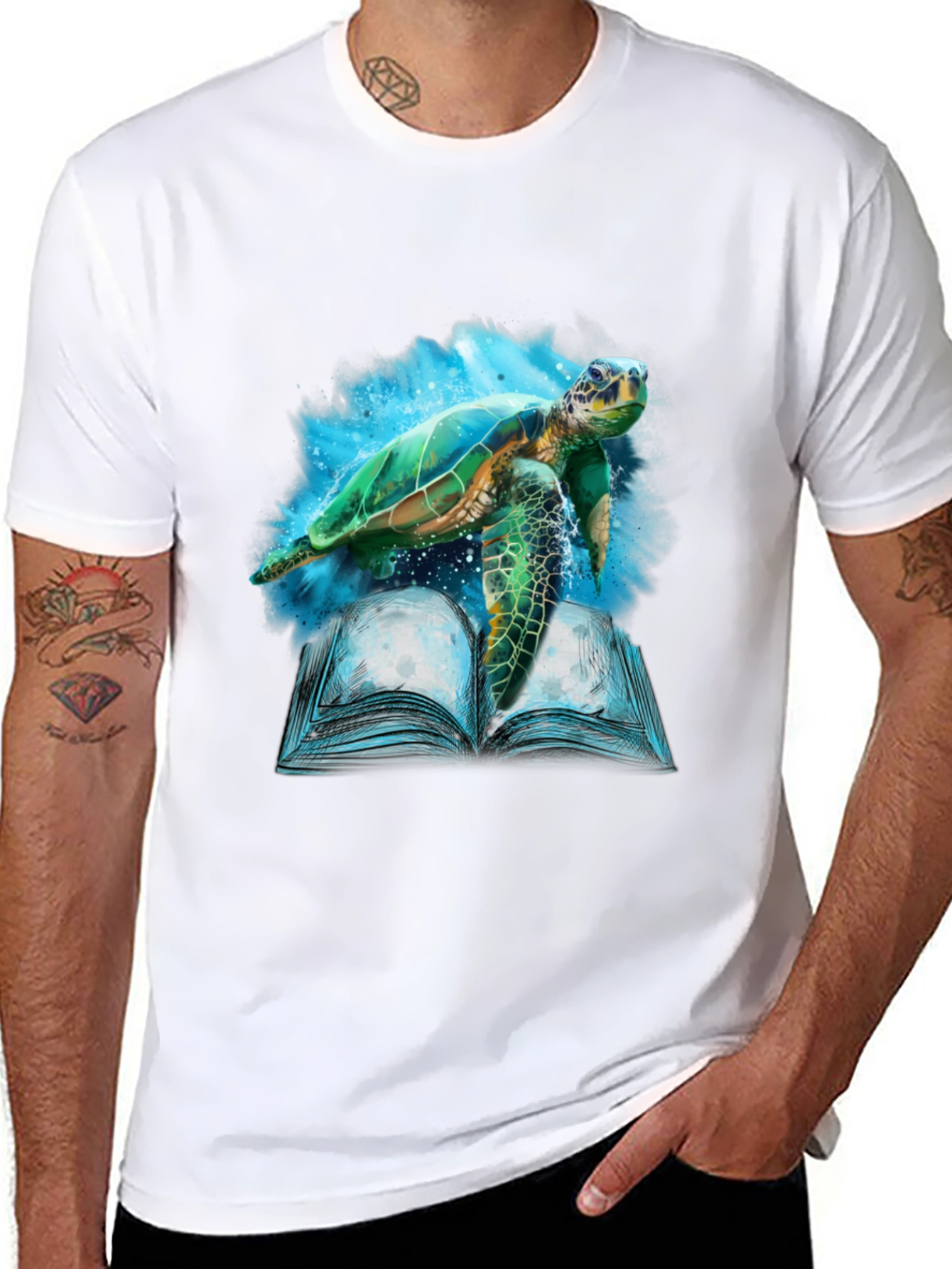 Sea Turtle Book Black T-Shirt