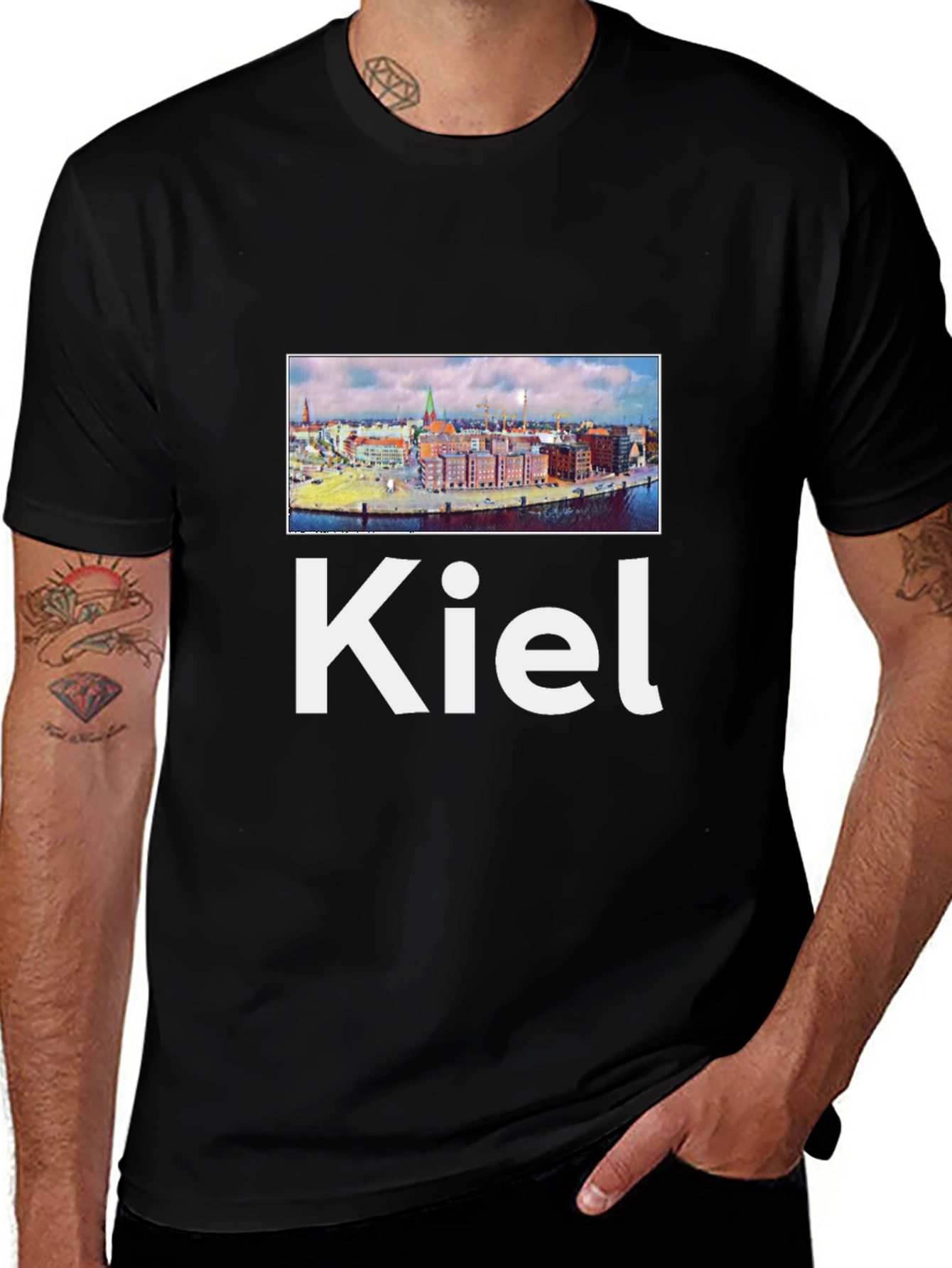 Kiel Cityscape Graphic Tee - Black