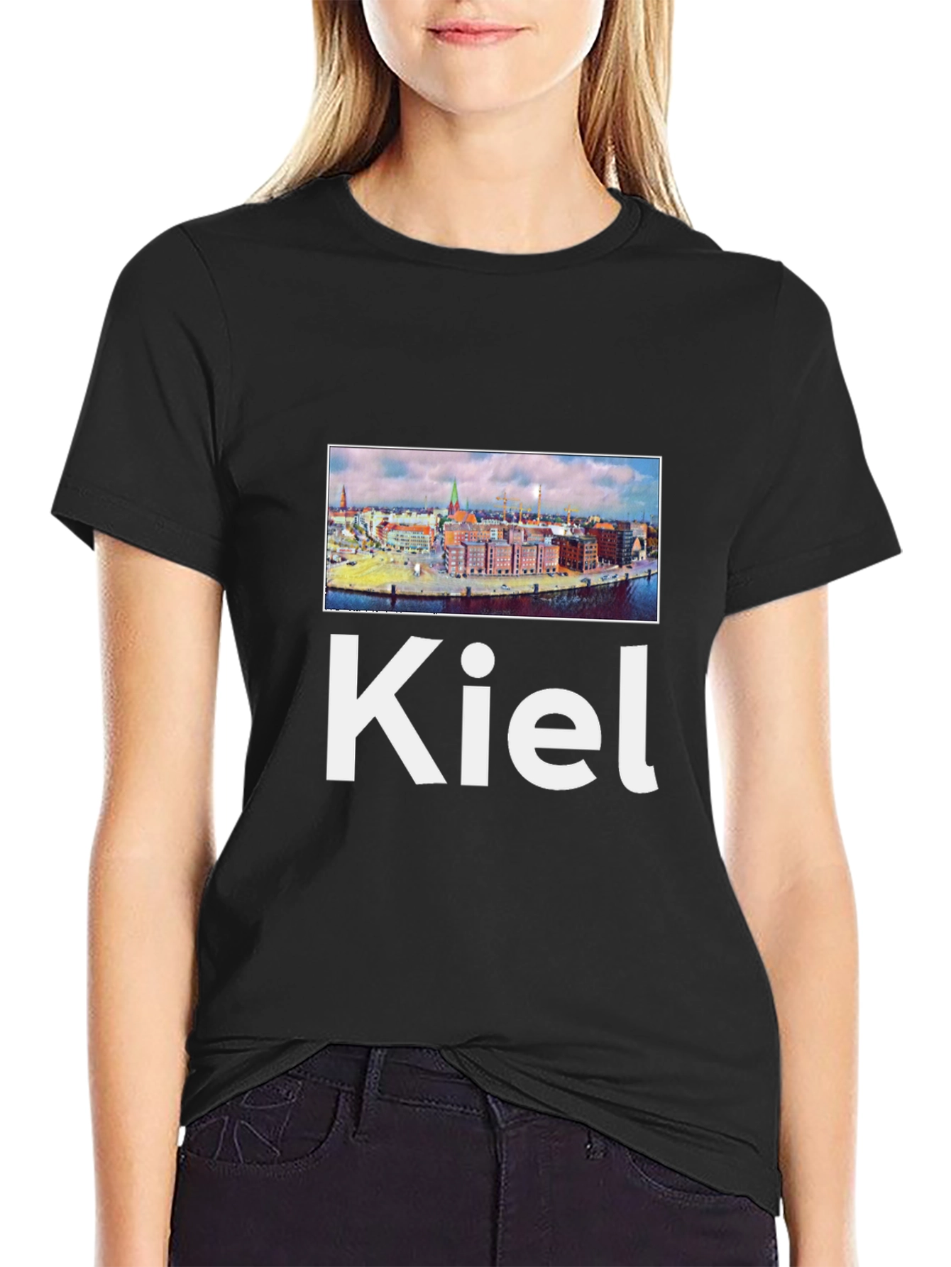 Kiel Cityscape Graphic Tee - Black