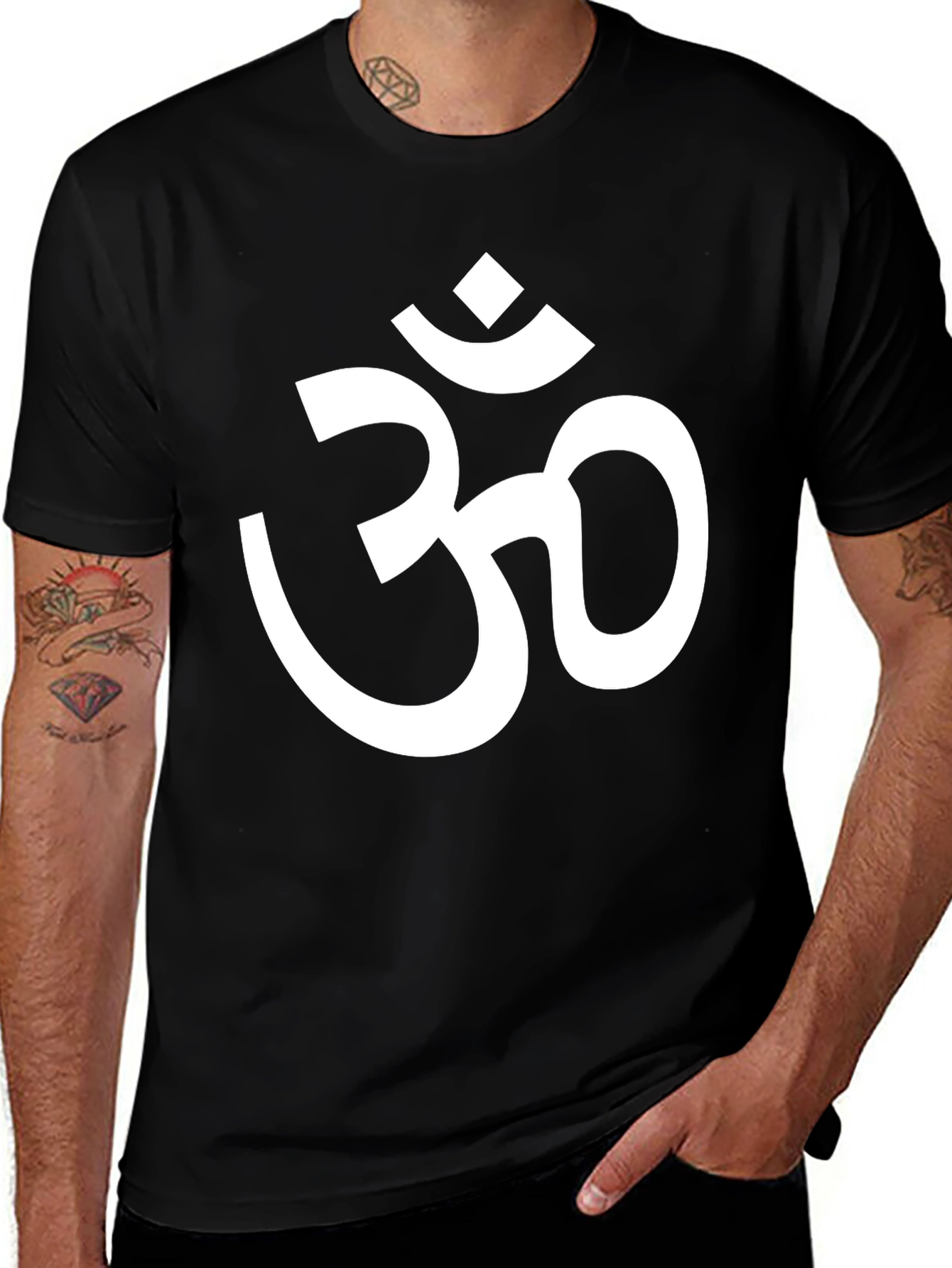 Om Symbol Graphic Tee - Black Cotton T-Shirt