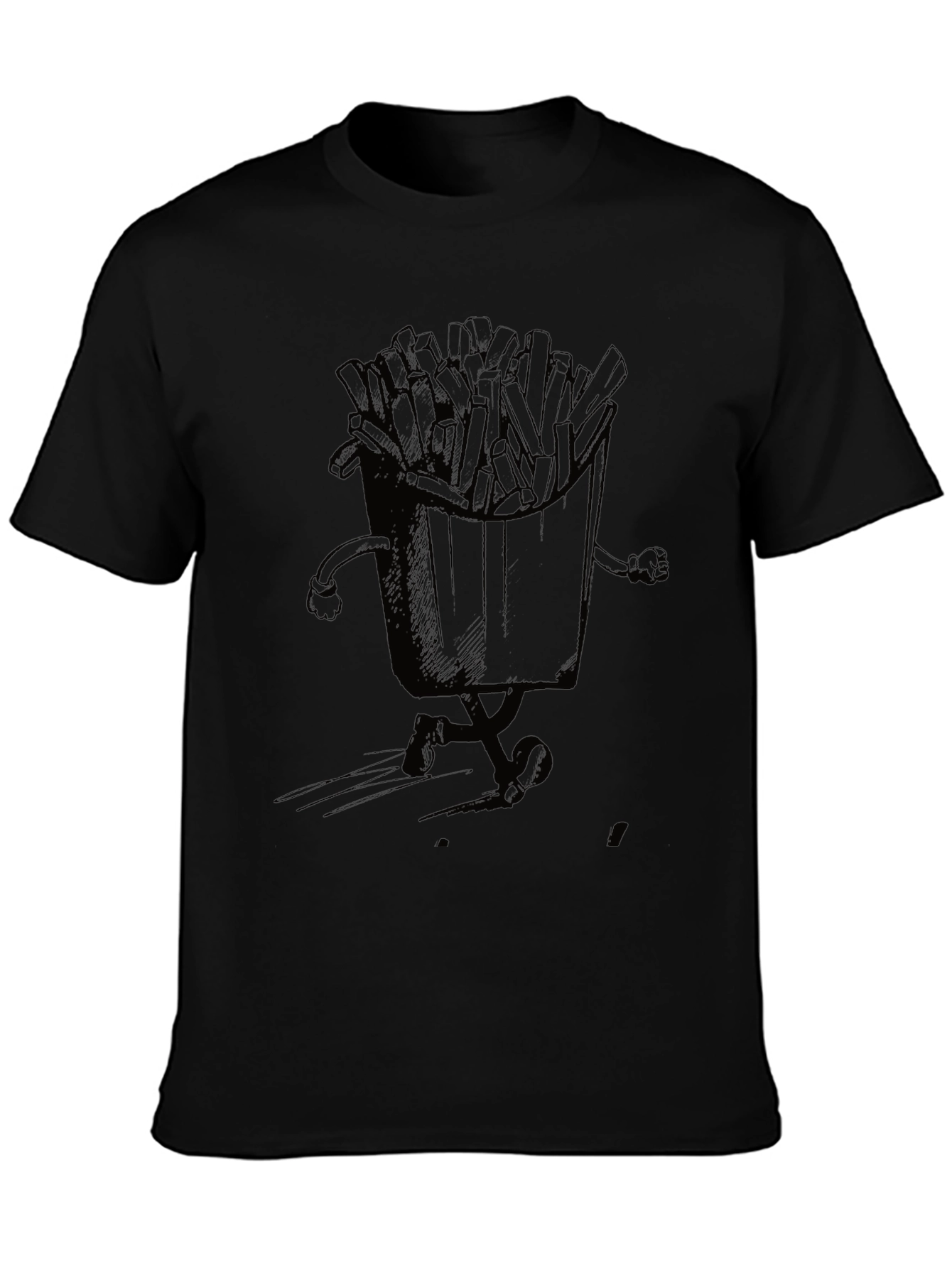 Running Fries Graphic T-Shirt - Black