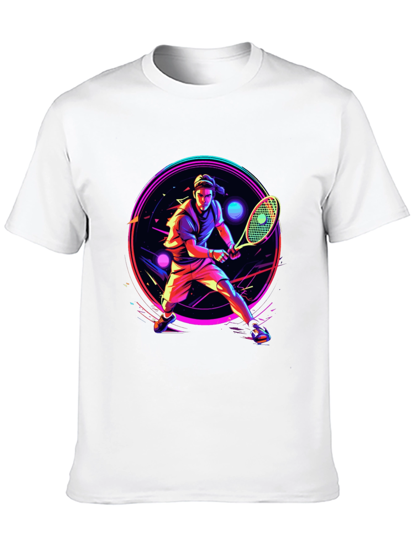 Neon Tennis Player Graphic Tee