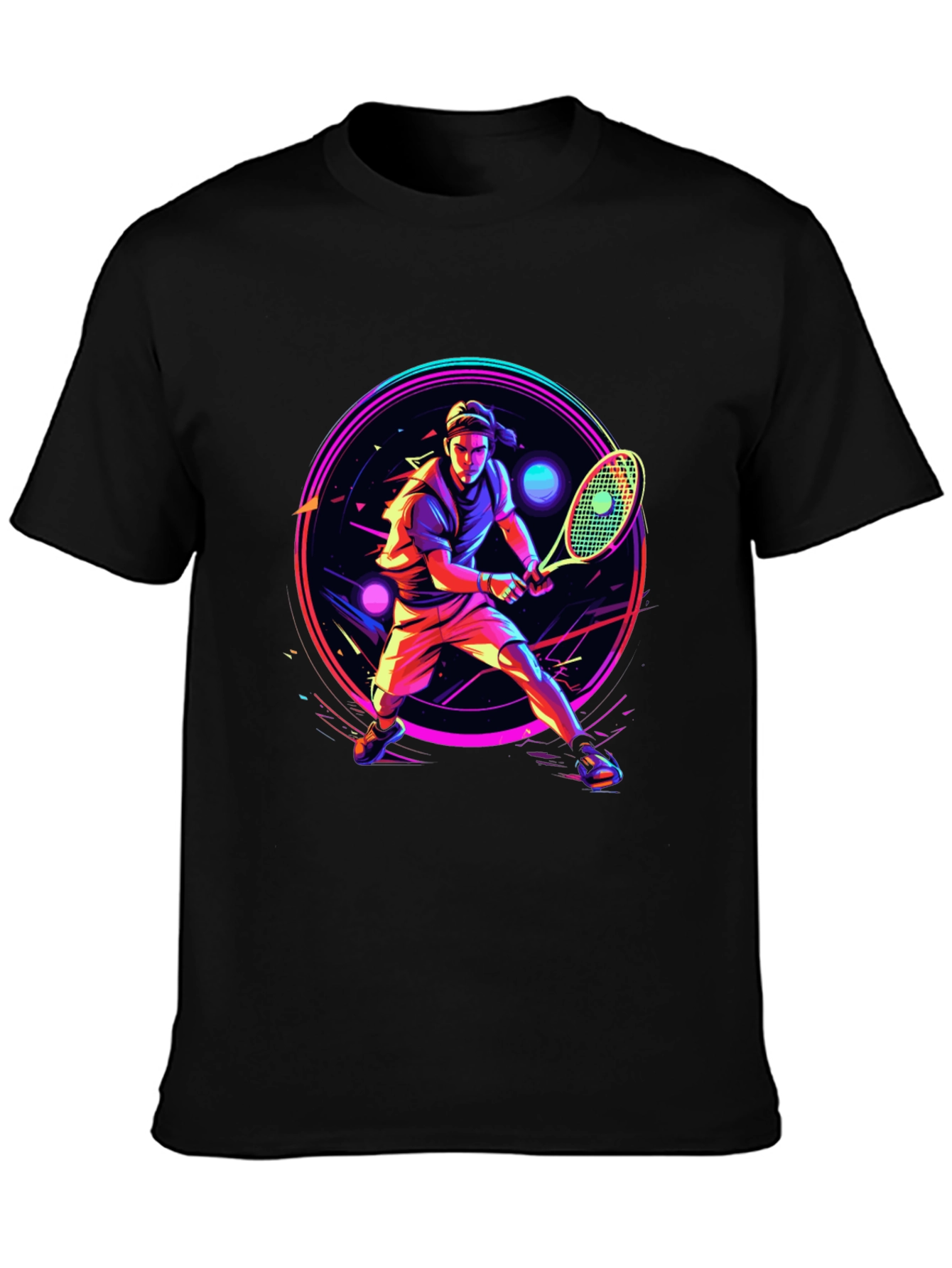 Neon Tennis Player Graphic Tee