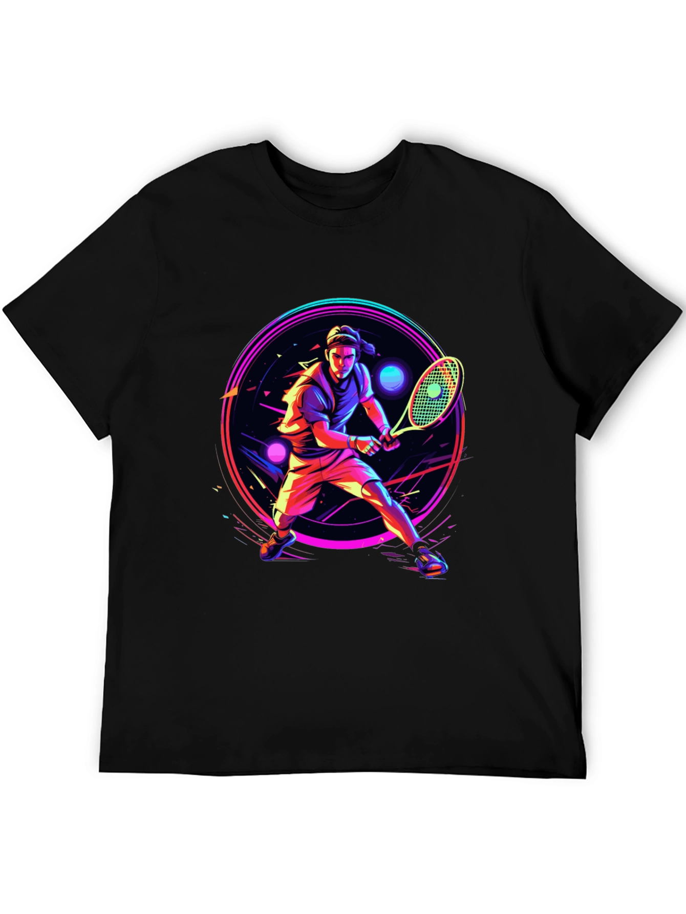 Neon Tennis Player Graphic Tee