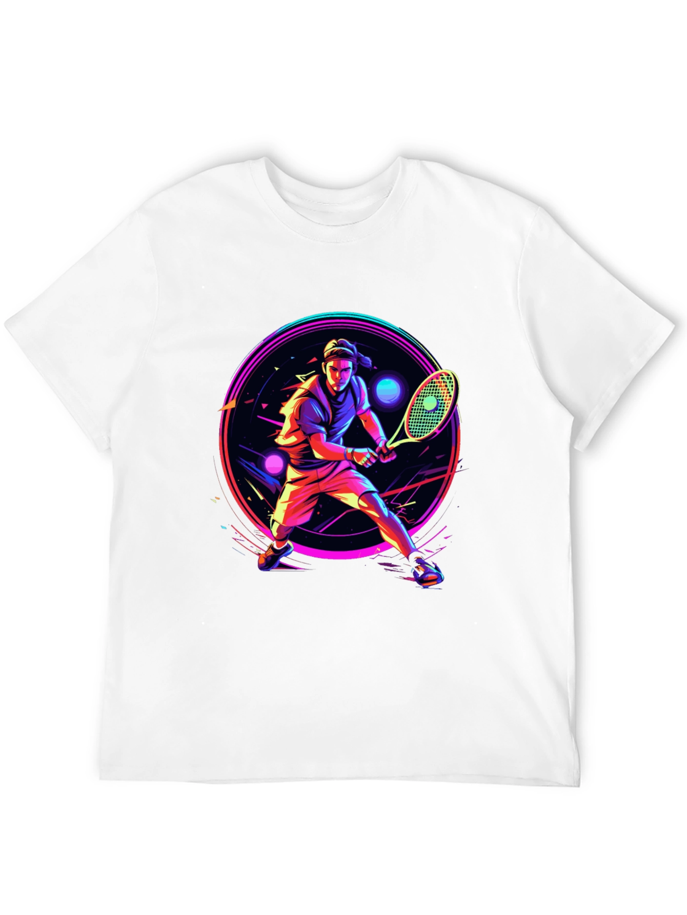 Neon Tennis Player Graphic Tee
