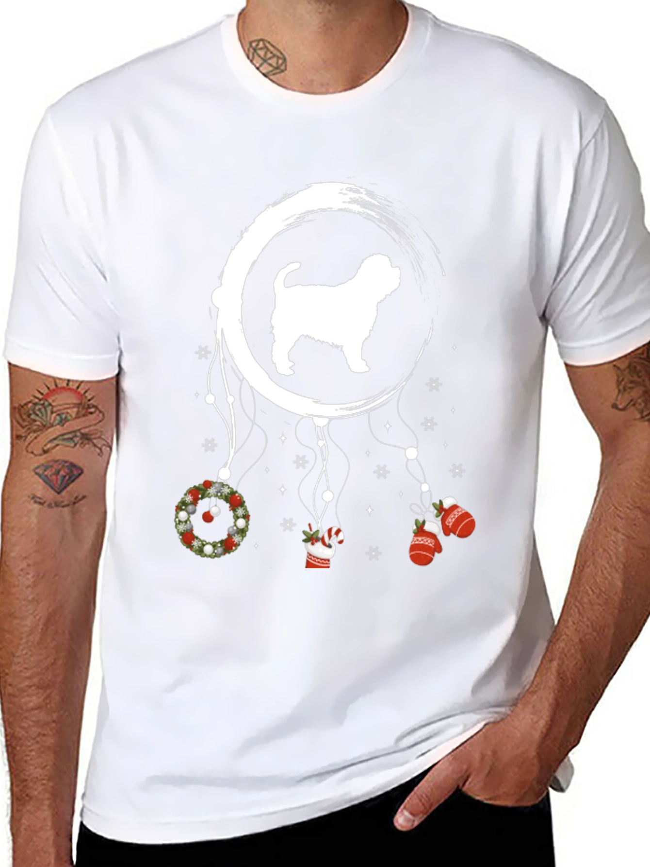 Christmas Dog Dreamcatcher T-Shirt – Festive Dog Lover Tee