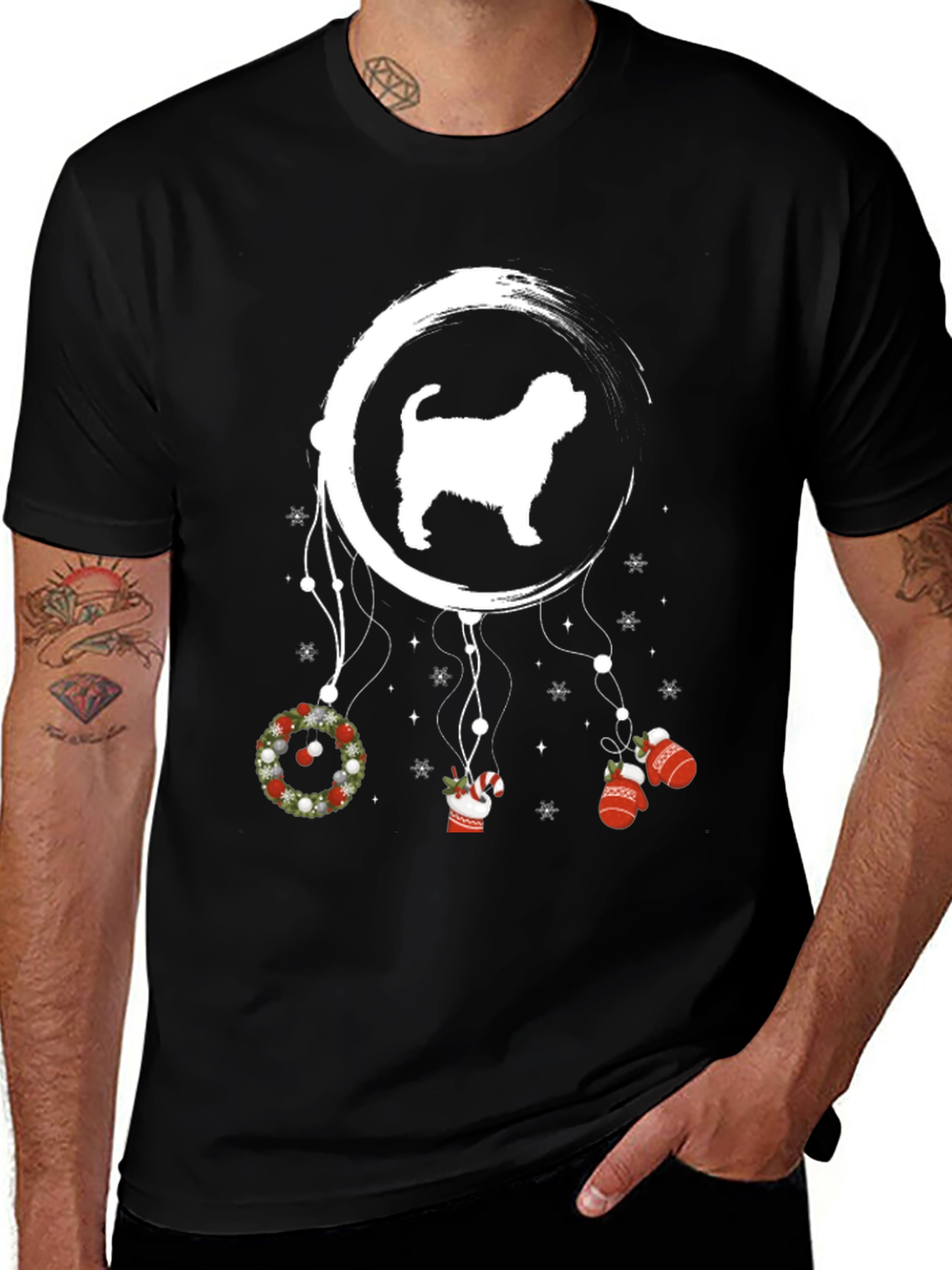 Christmas Dog Dreamcatcher T-Shirt – Festive Dog Lover Tee