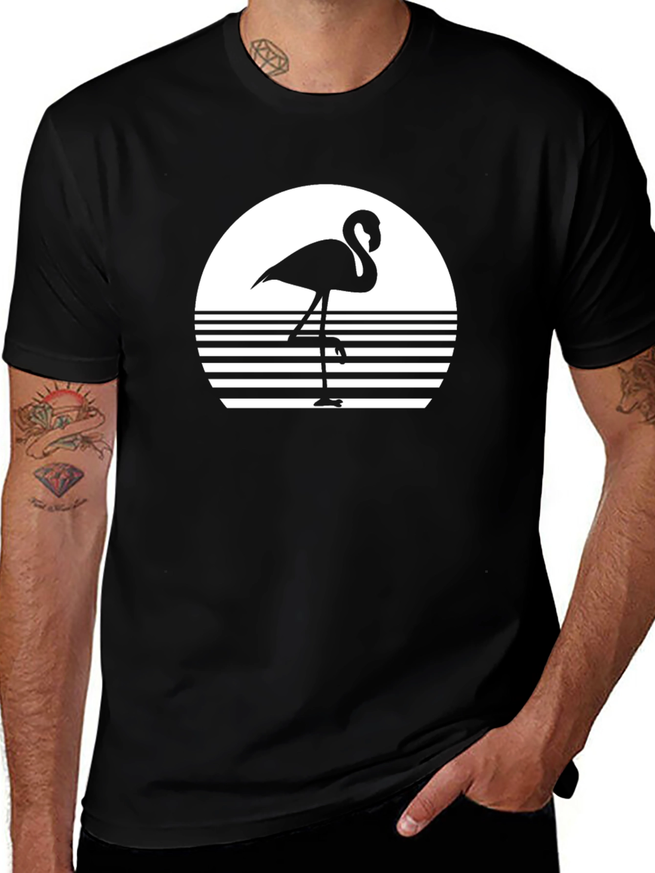 Retro Flamingo Graphic T-Shirt