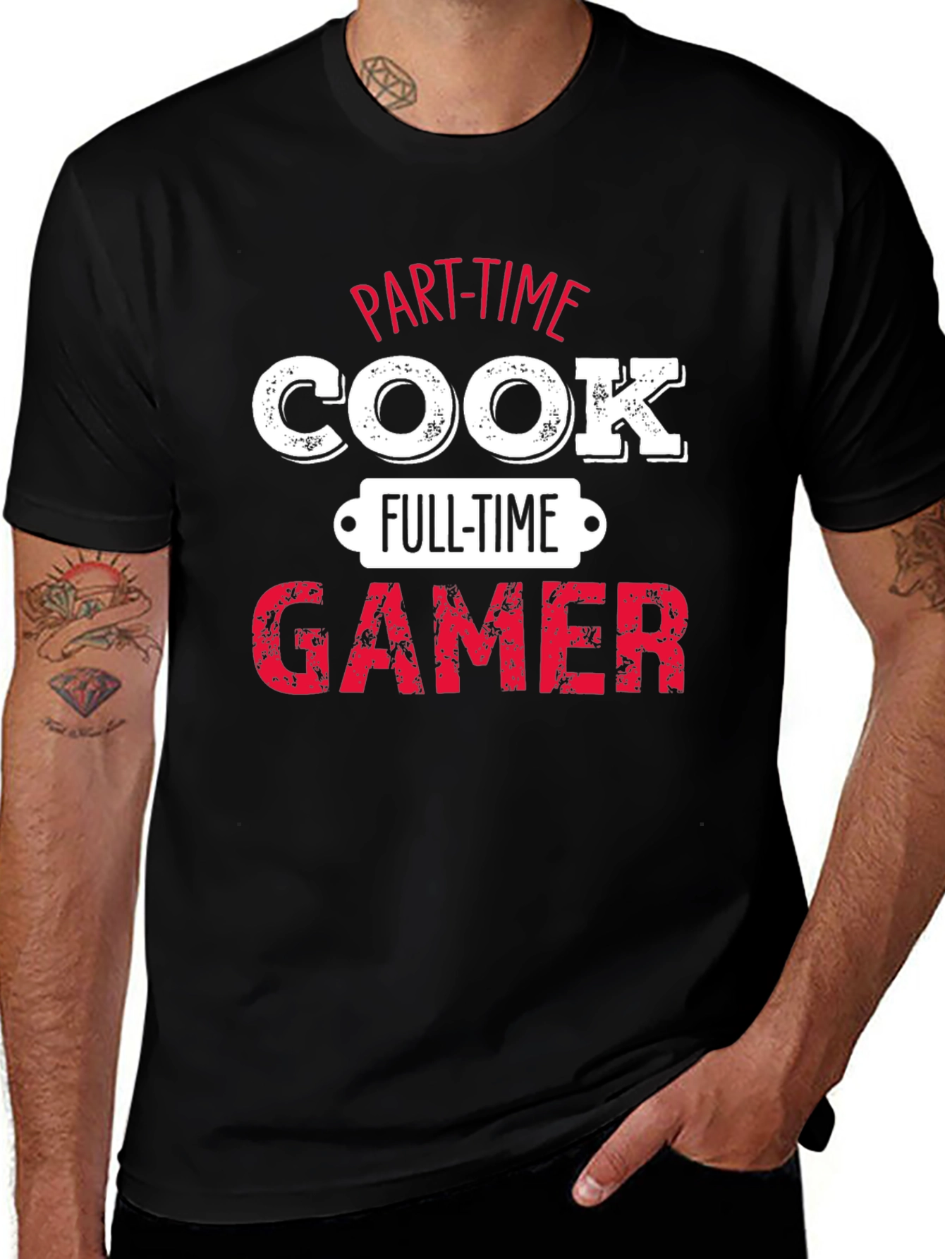 Part-Time Cook Full-Time Gamer Black T-Shirt