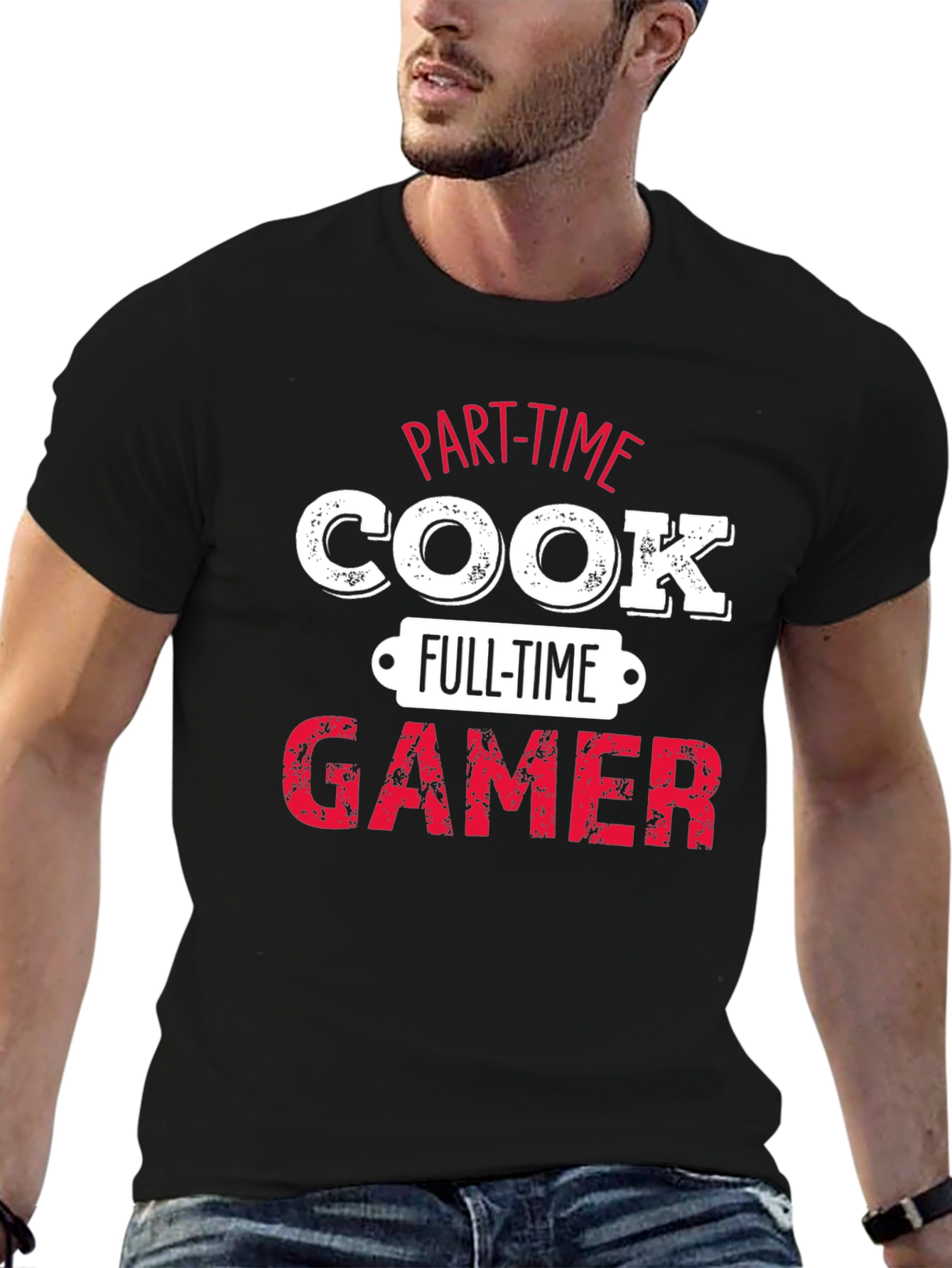 Part-Time Cook Full-Time Gamer Black T-Shirt
