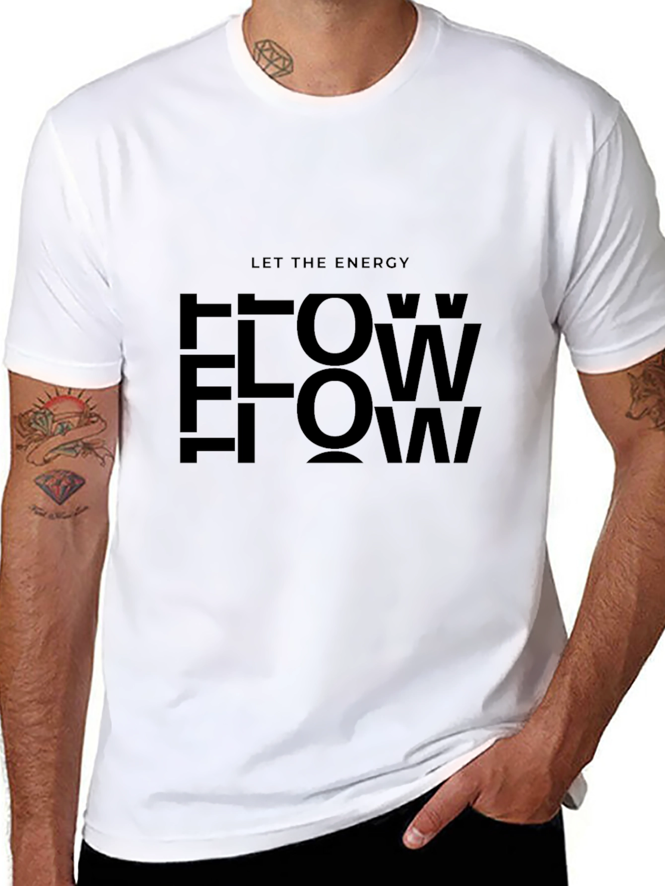 Let the Energy Flow Black Graphic Tee
