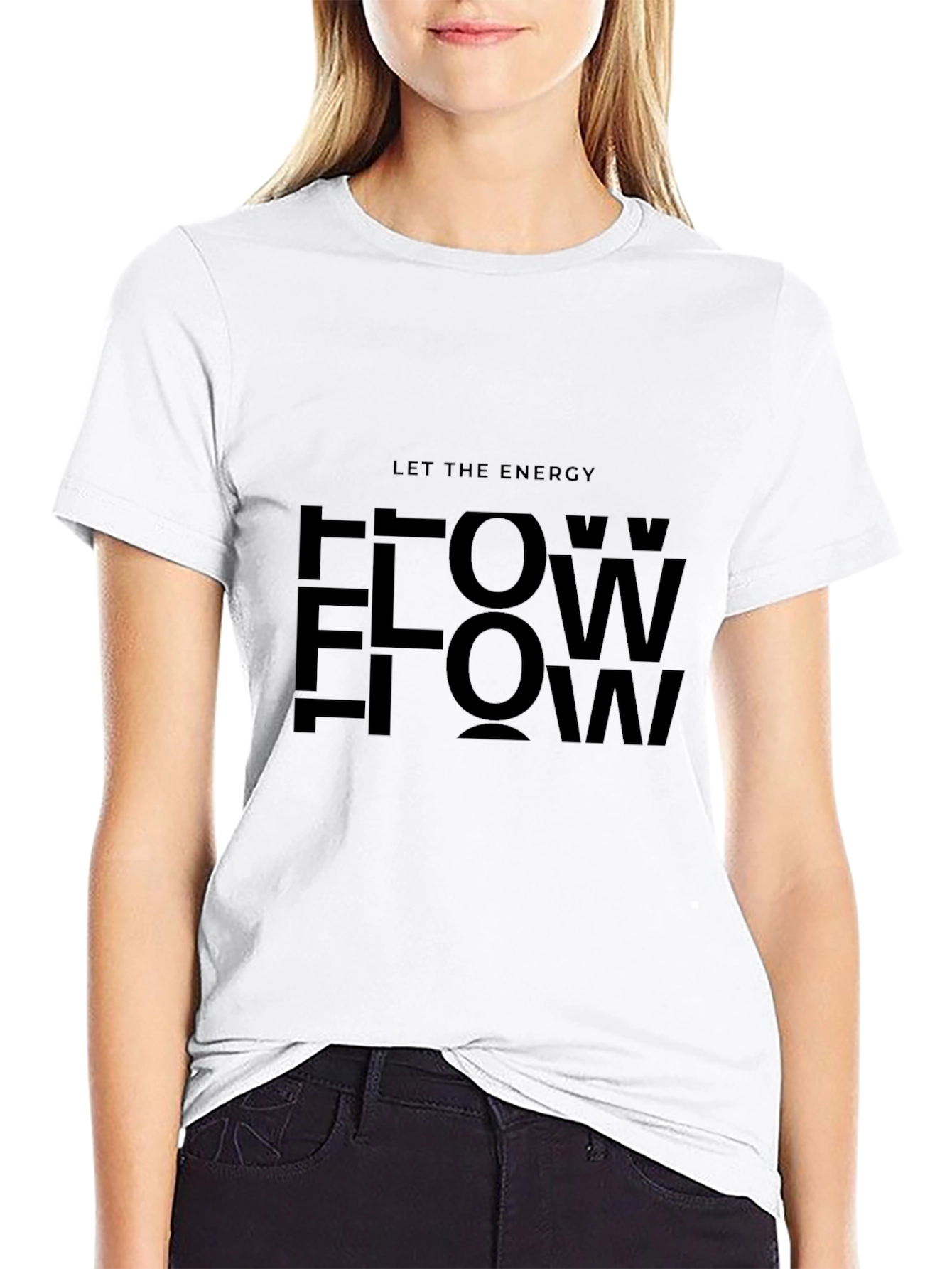 Let the Energy Flow Black Graphic Tee