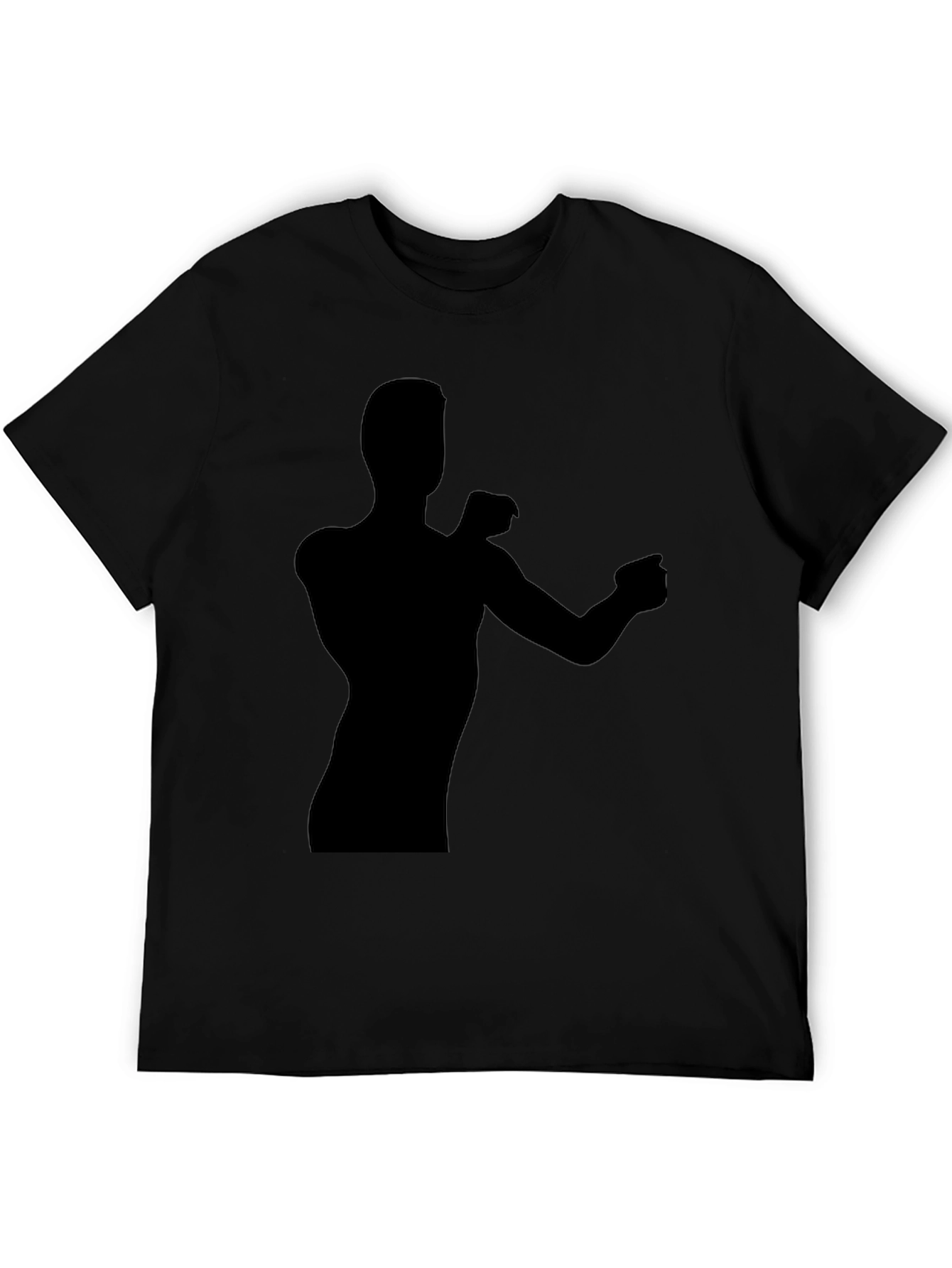 Silhouette Graphic Tee - Black Cotton Casual Shirt