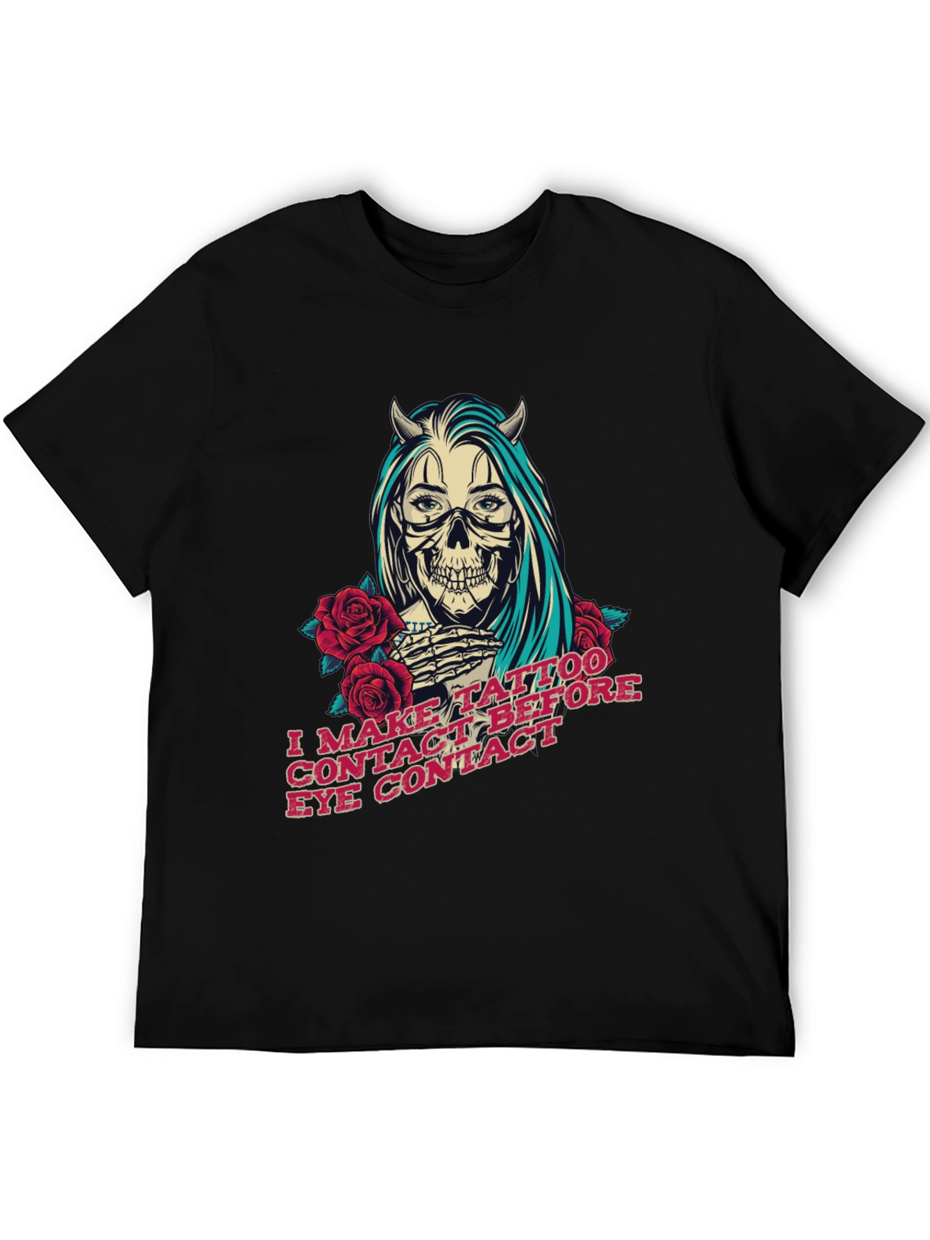 Skull Devil Girl Tattoo T-Shirt - Edgy Graphic Tee