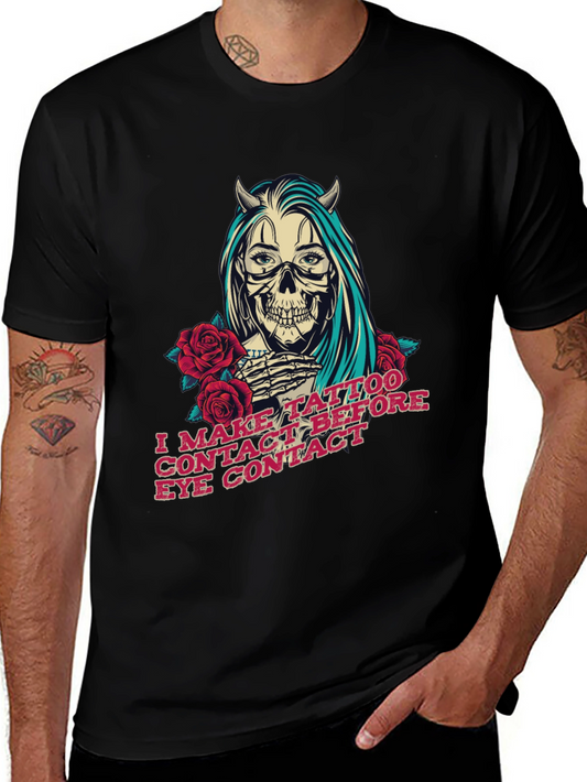 Skull Devil Girl Tattoo T-Shirt - Edgy Graphic Tee
