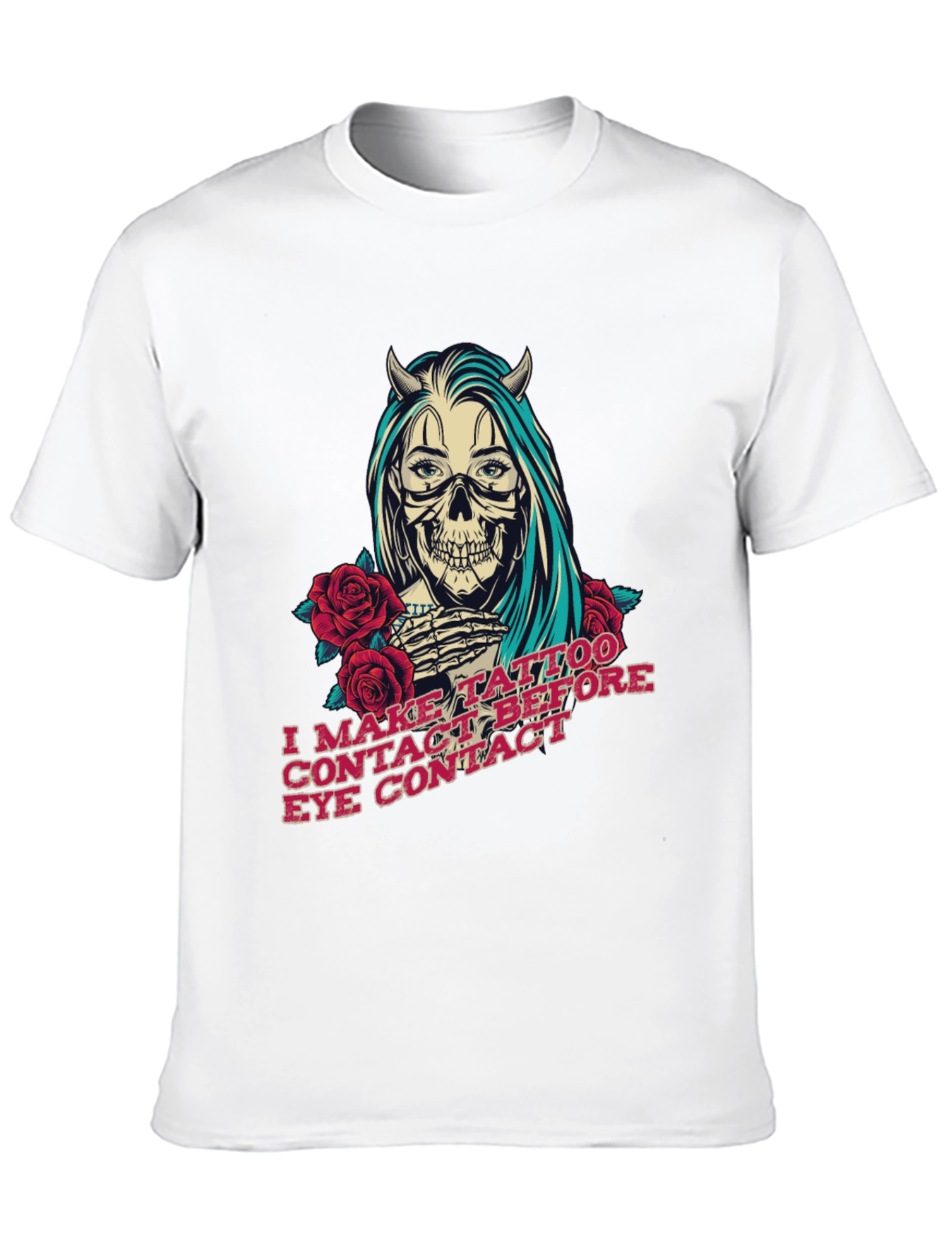 Skull Devil Girl Tattoo T-Shirt - Edgy Graphic Tee
