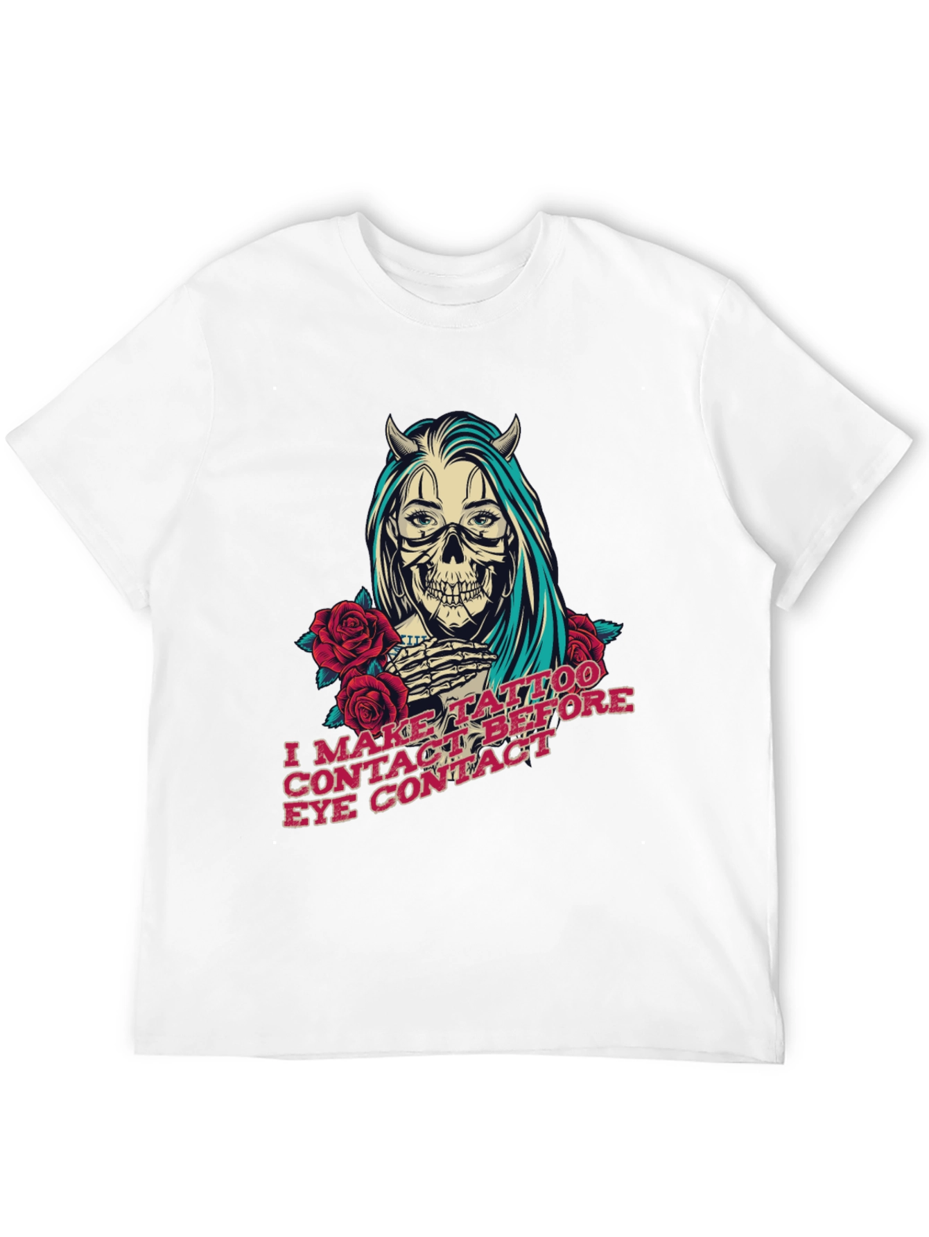 Skull Devil Girl Tattoo T-Shirt - Edgy Graphic Tee