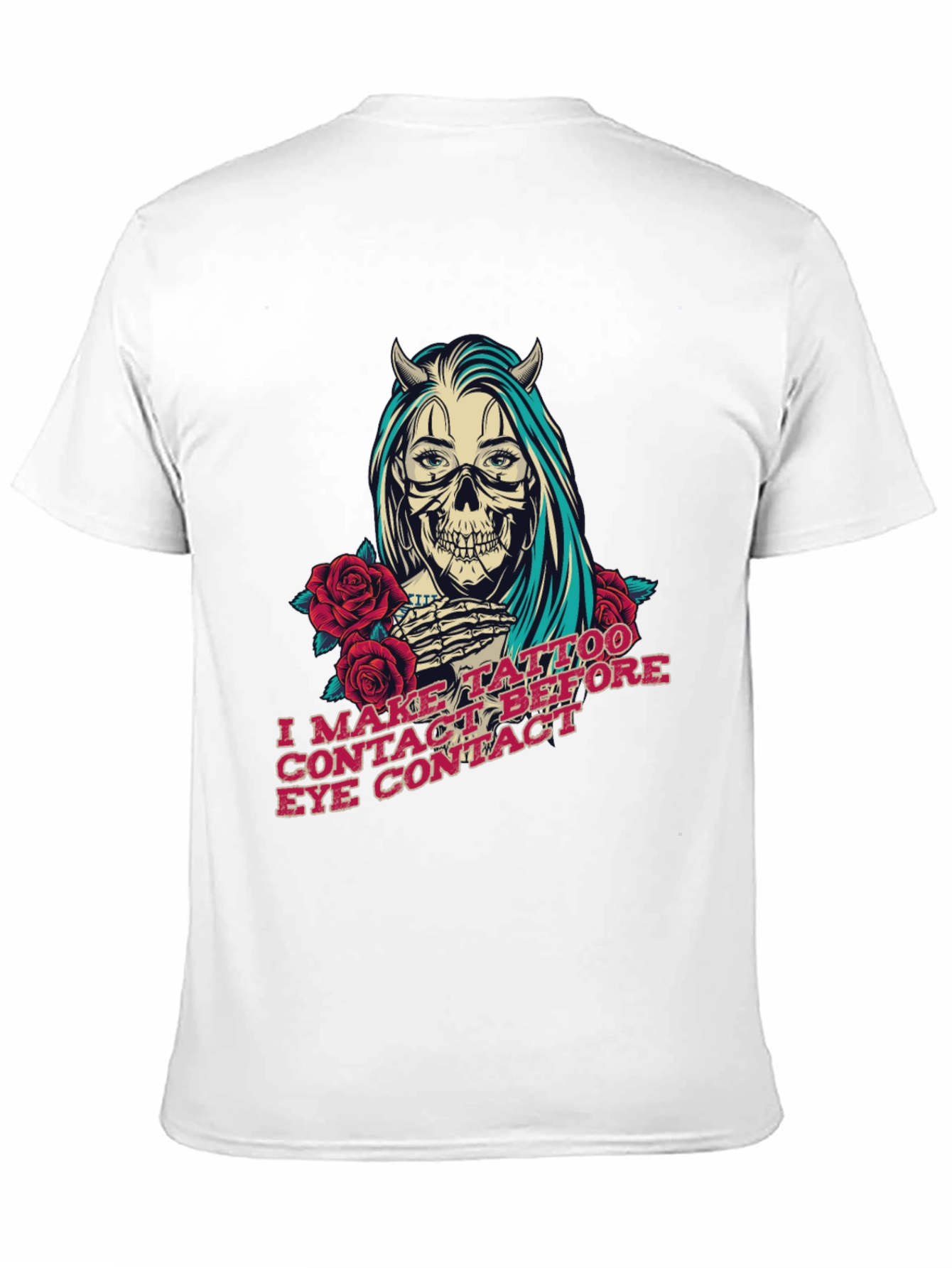 Skull Devil Girl Tattoo T-Shirt - Edgy Graphic Tee