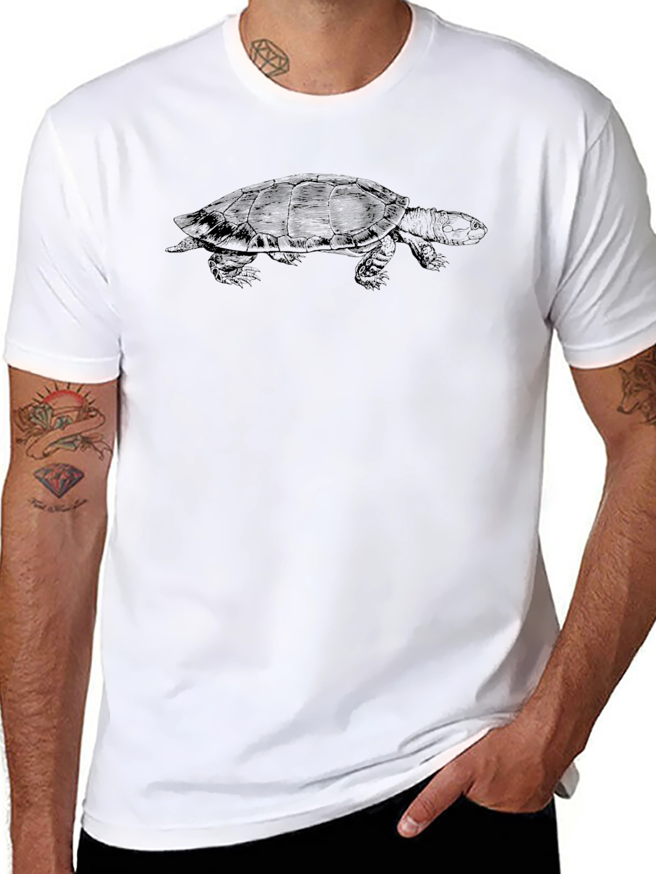 Black Turtle Graphic Tee - Classic Comfort