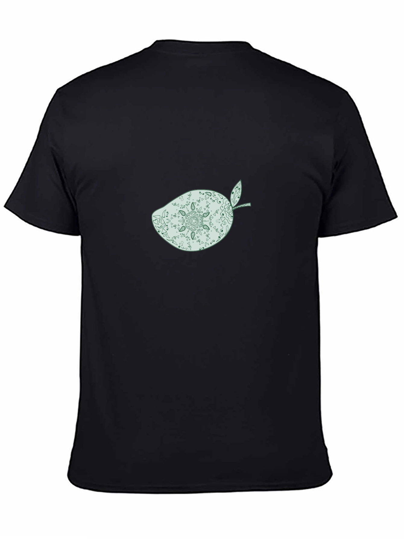 Black T-Shirt with Mango Mandala Graphic