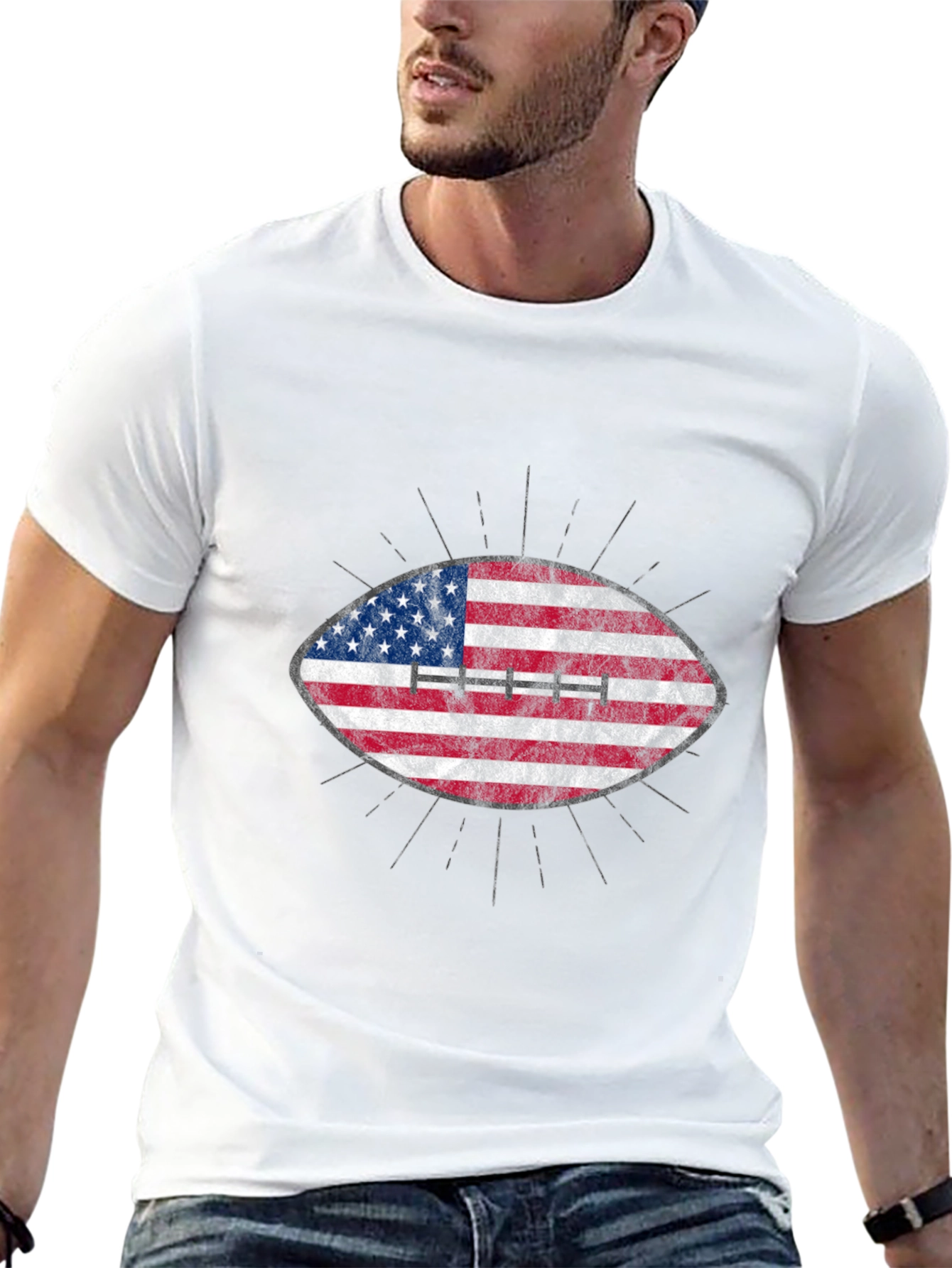 American Flag Football Graphic T-Shirt