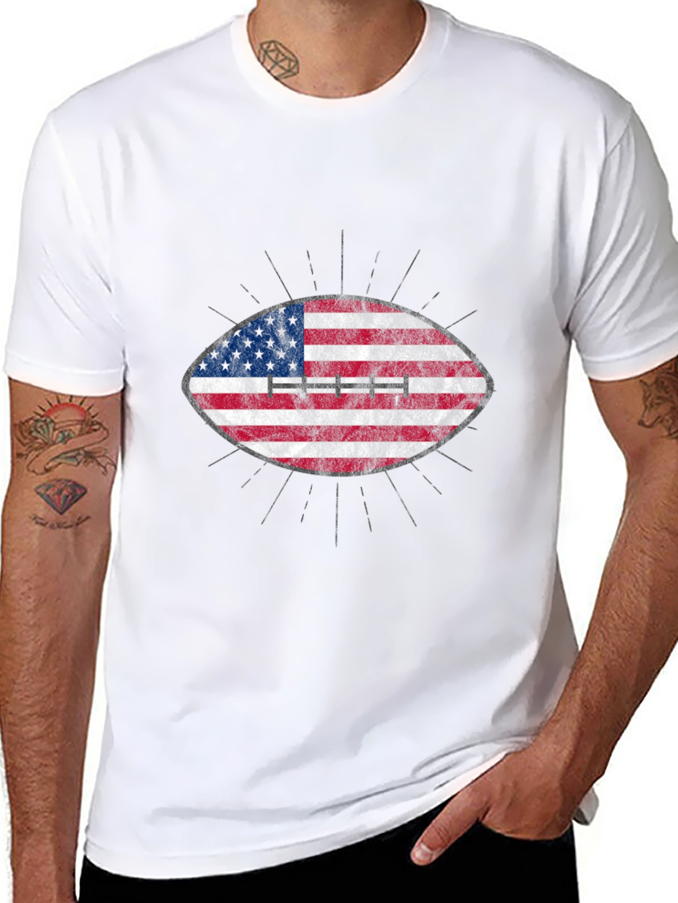 American Flag Football Graphic T-Shirt