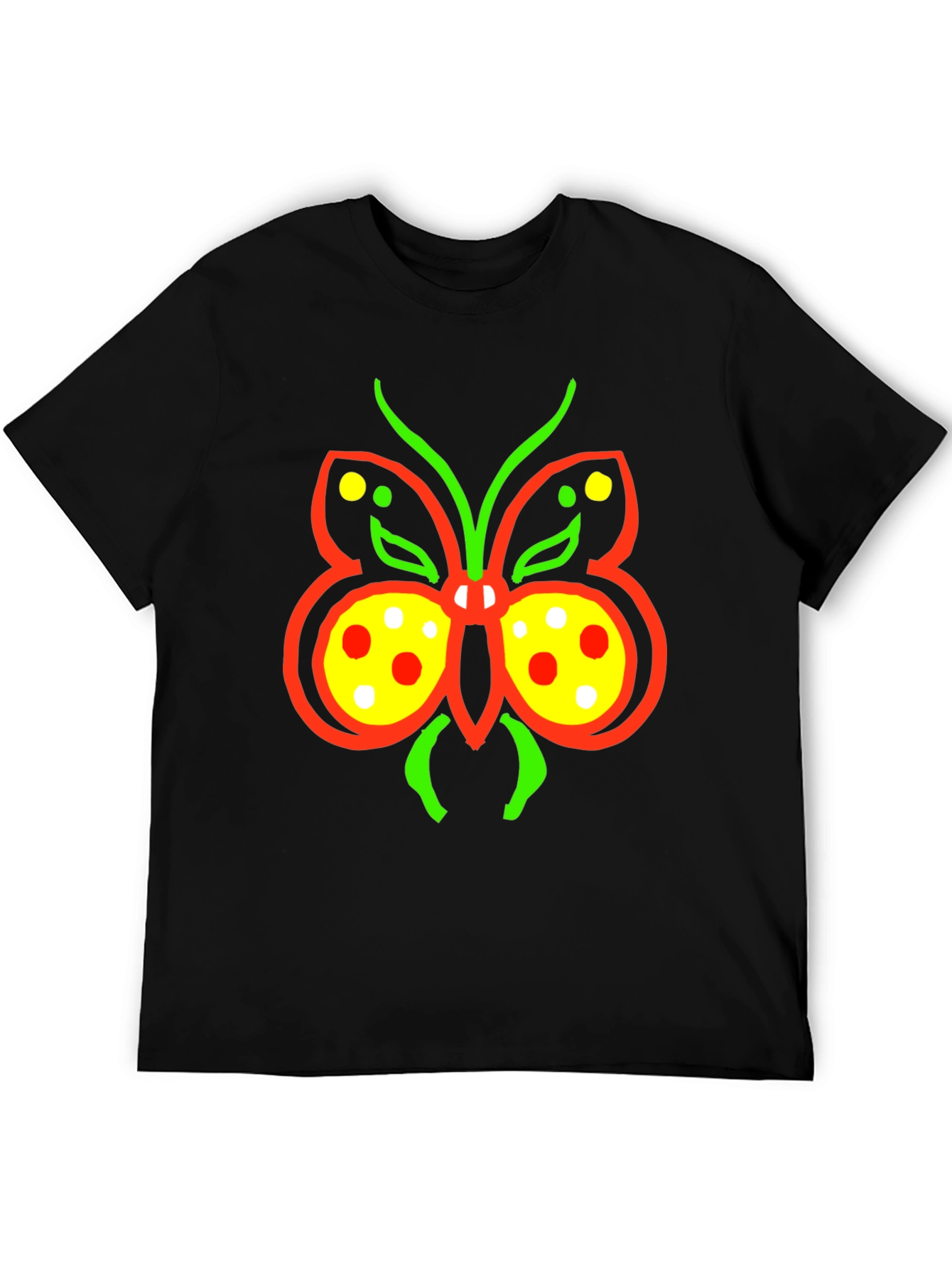 Butterfly Graphic Tee - Quirky Black T-Shirt