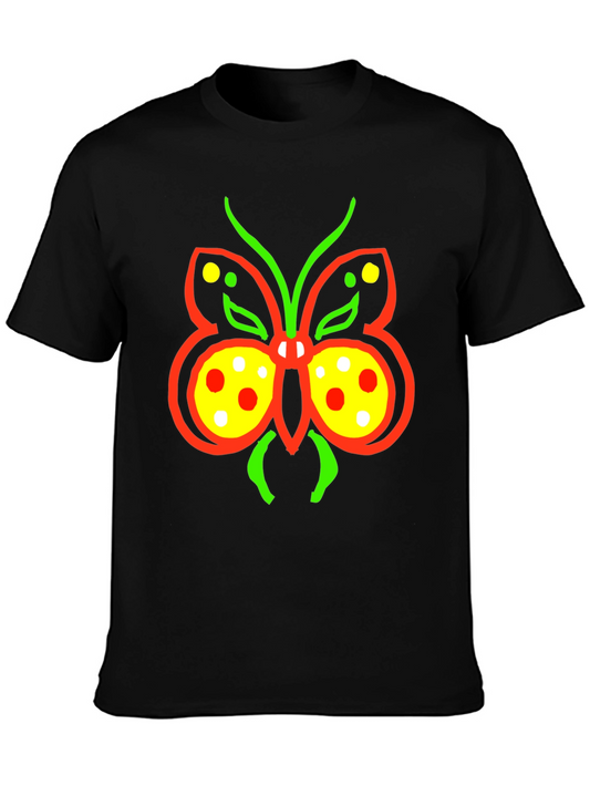 Butterfly Graphic Tee - Quirky Black T-Shirt