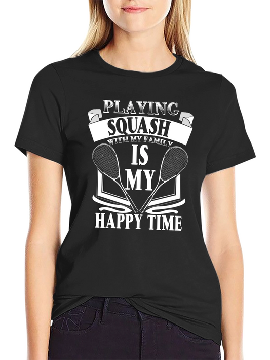 Squash Lover T-Shirt - Playing Squash is My Happy Time