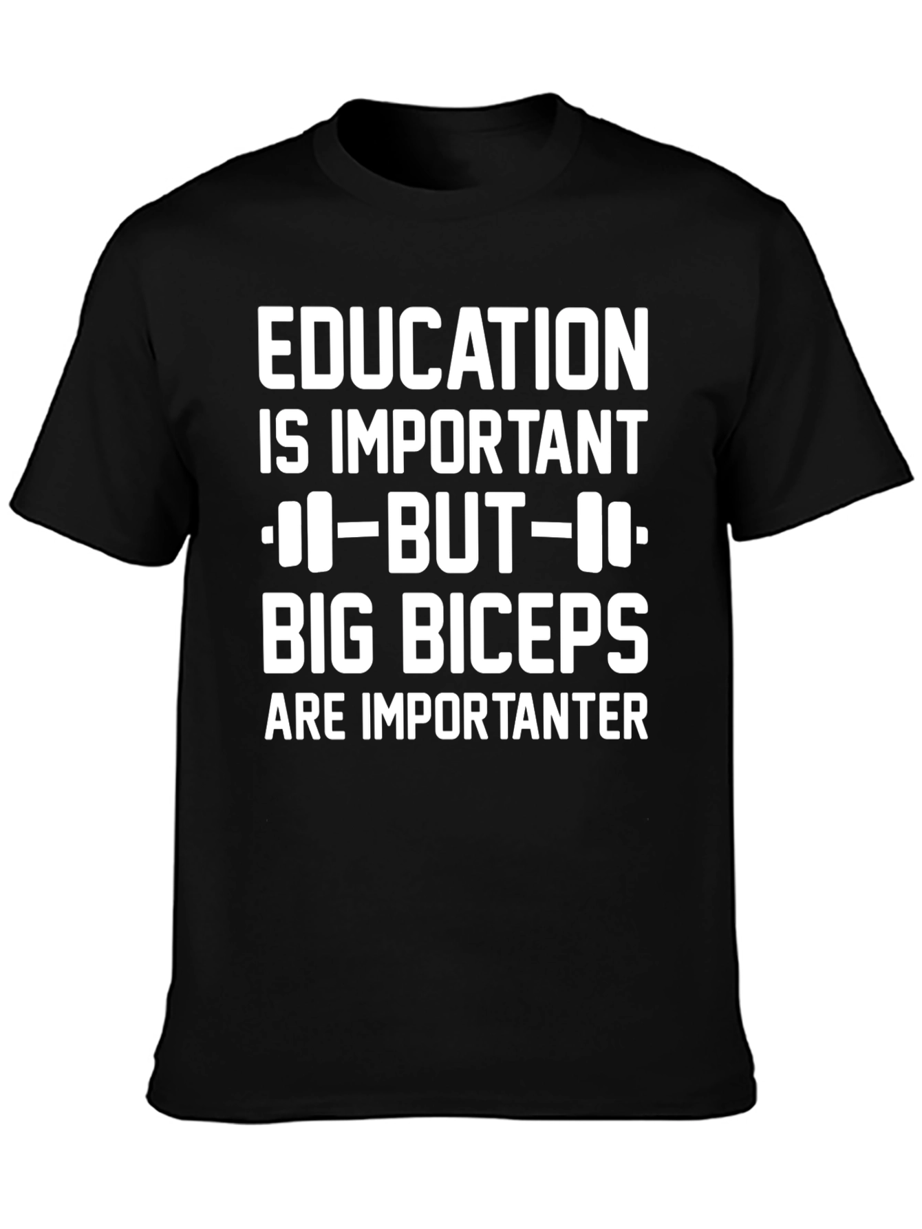 Education vs Biceps Graphic T-Shirt