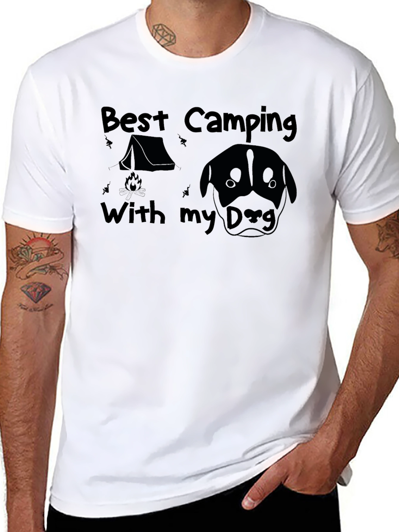 Camping with My Dog T-Shirt | Funny Dog Lover Camping Tee | Outdoor Graphic Shirt | Dog Lover Gift | Free Shipping $50+