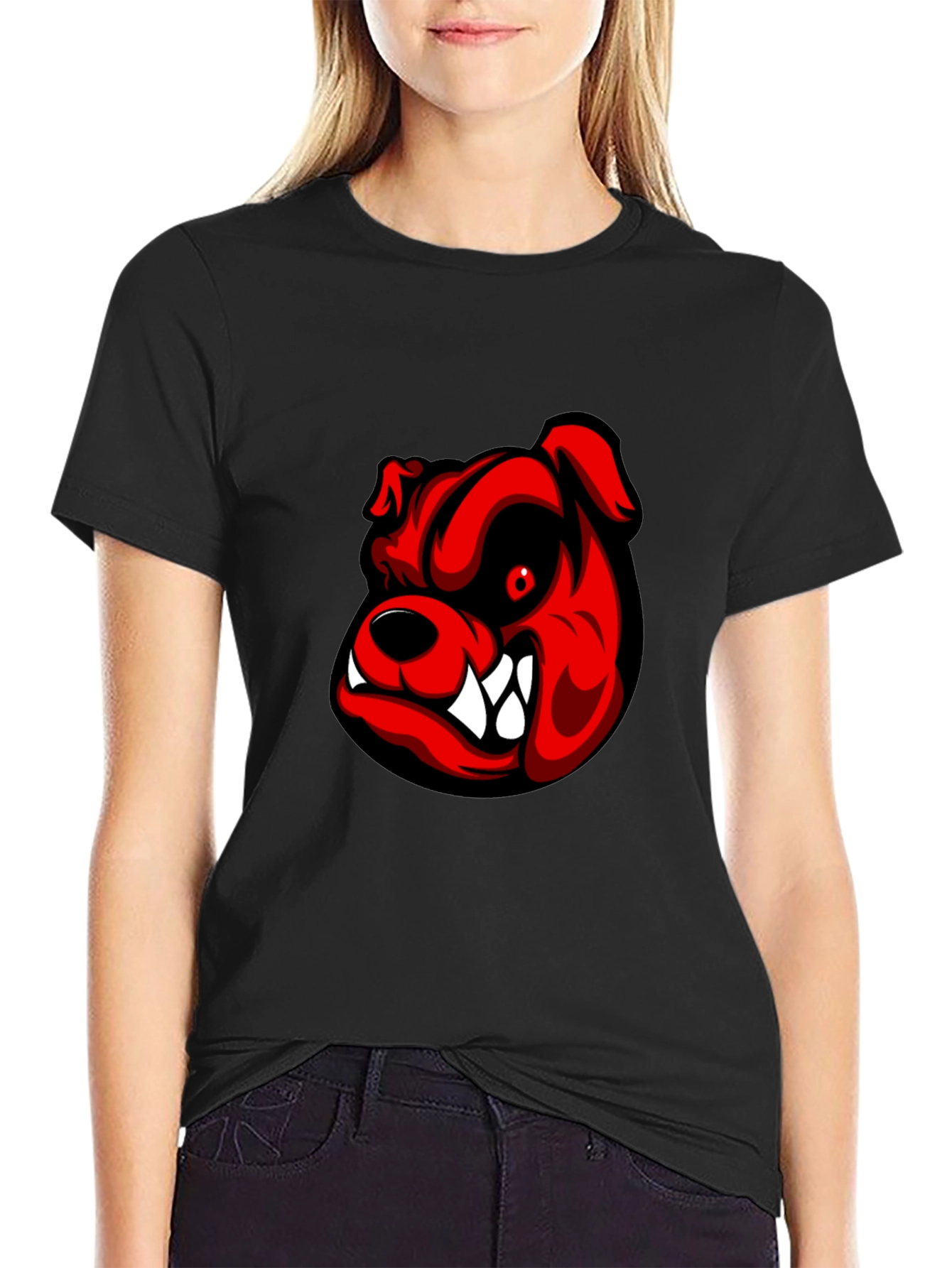Mens Black Bulldog Graphic Tee