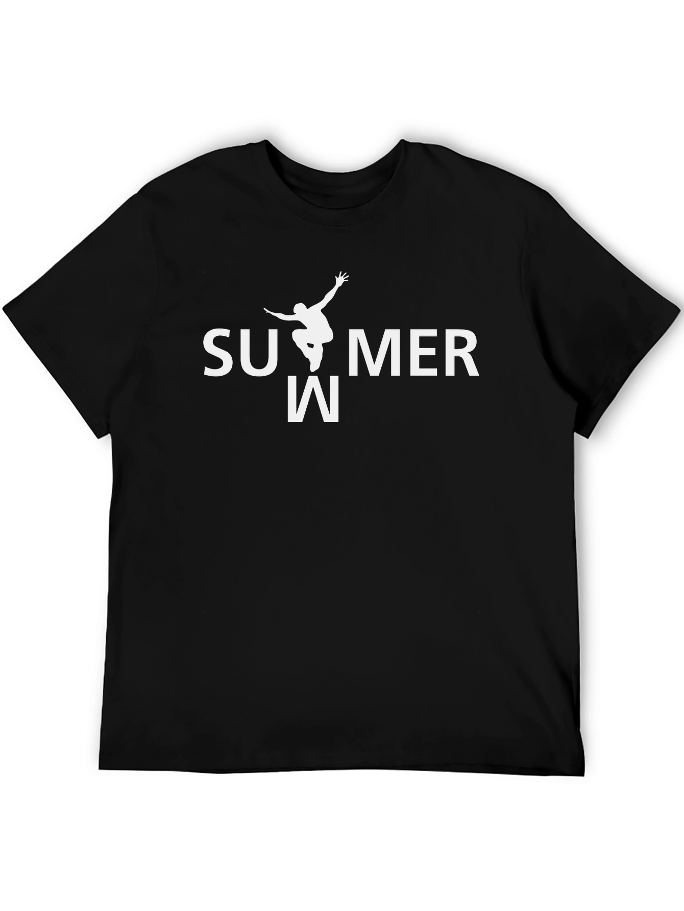 Summer Fun Black T-Shirt with Graphic Print
