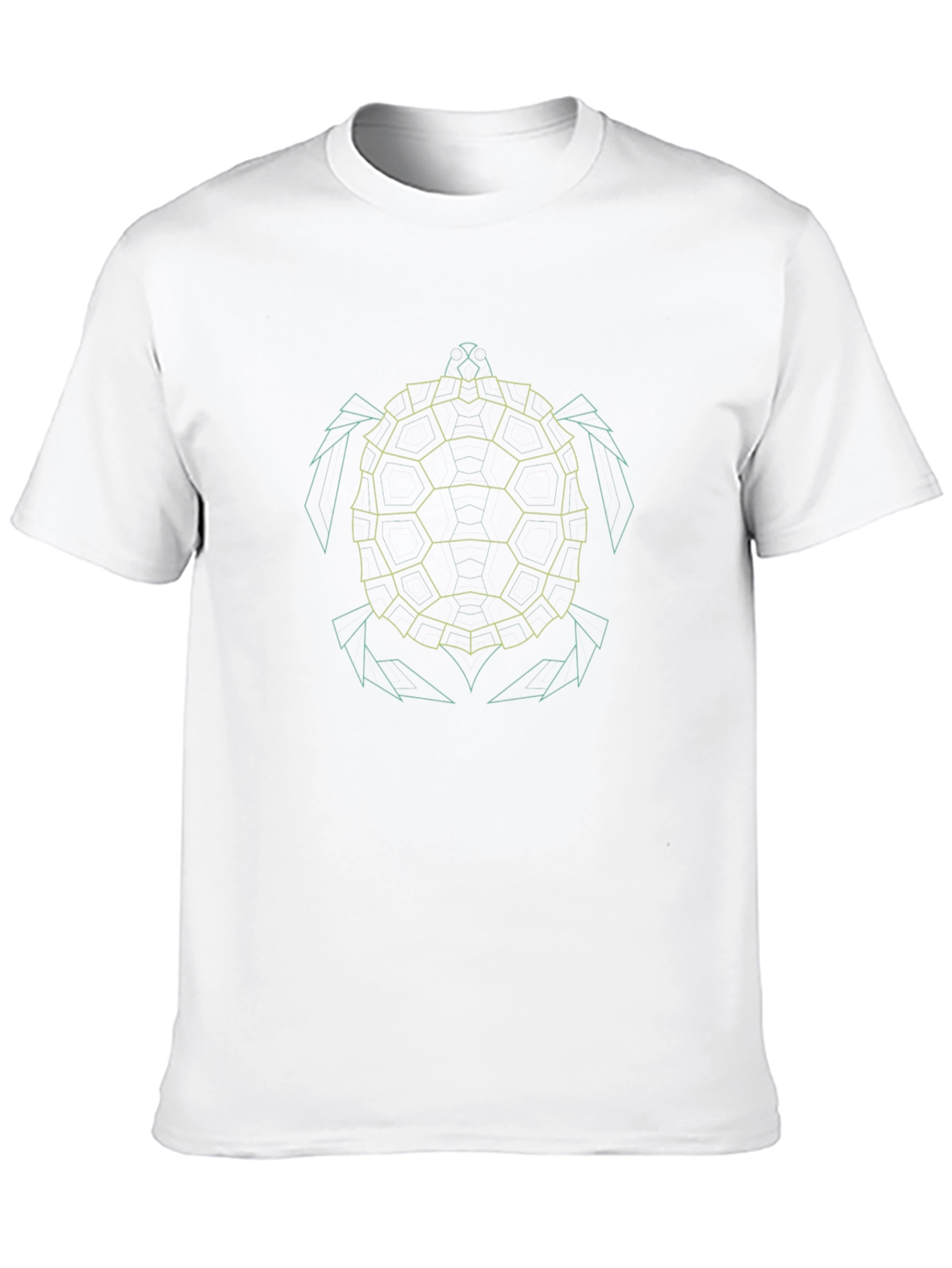Geometric Turtle Graphic Print Black T-Shirt